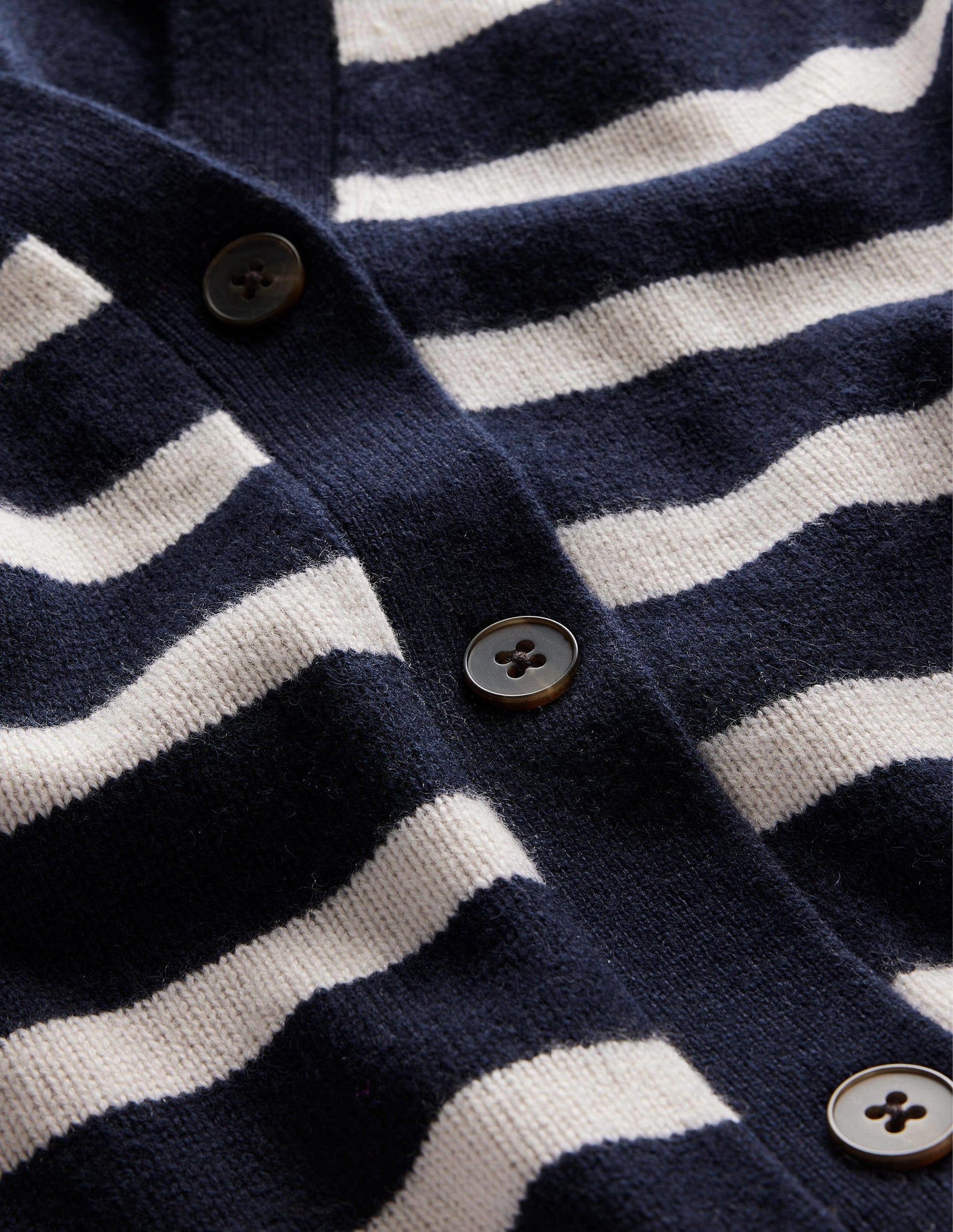 Long Cashmere Cardigan-Navy, Chinchilla Stripe-6