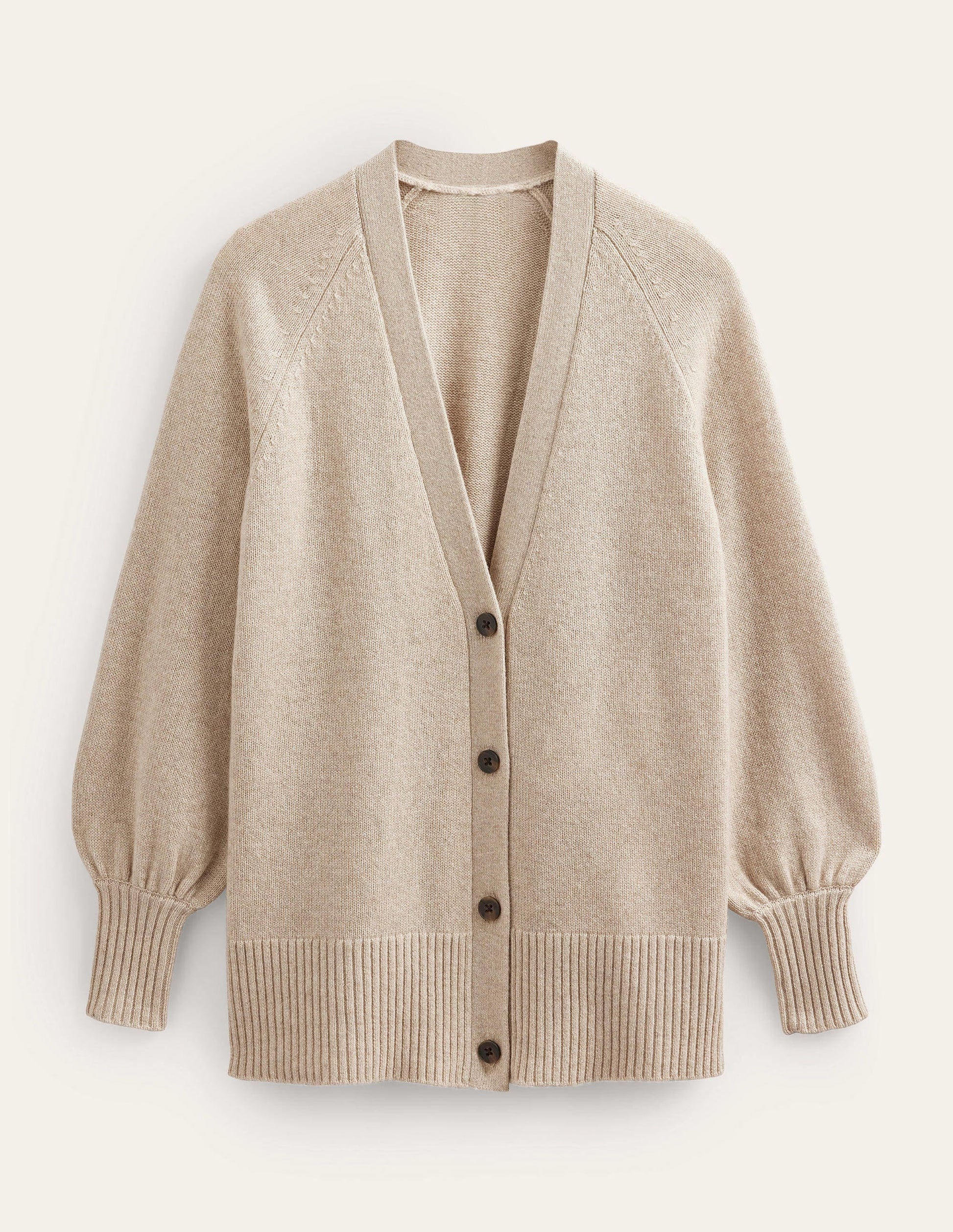 Long Cashmere Cardigan-Chinchilla Melange-6