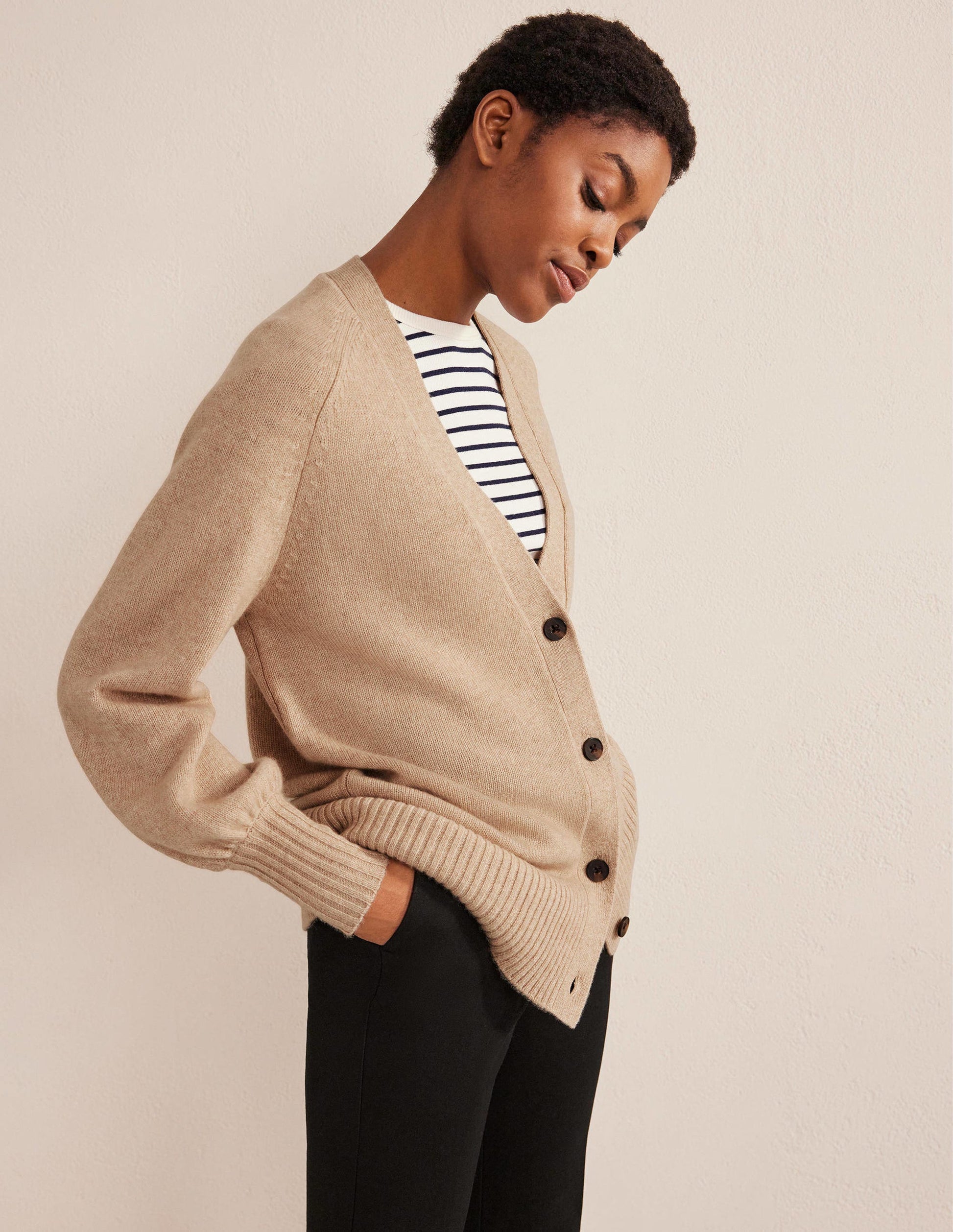 Long Cashmere Cardigan-Chinchilla Melange-1