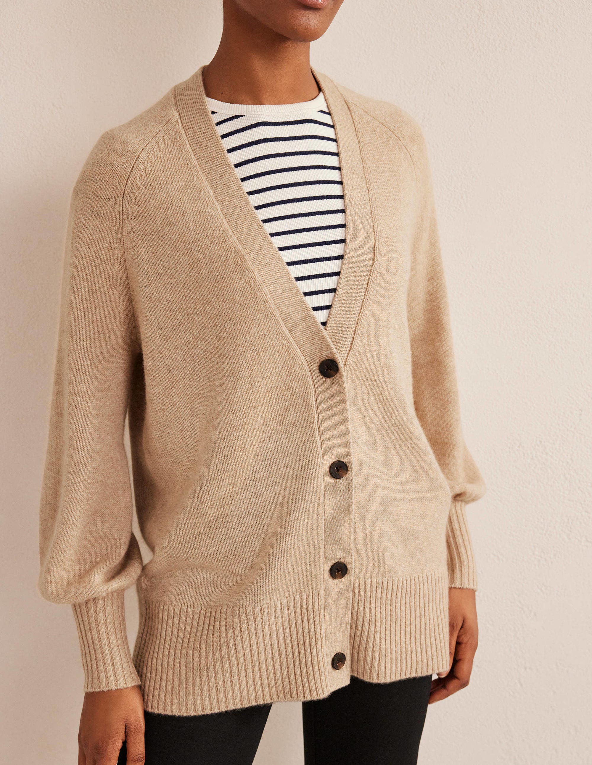 Long Cashmere Cardigan-Chinchilla Melange - Image 4