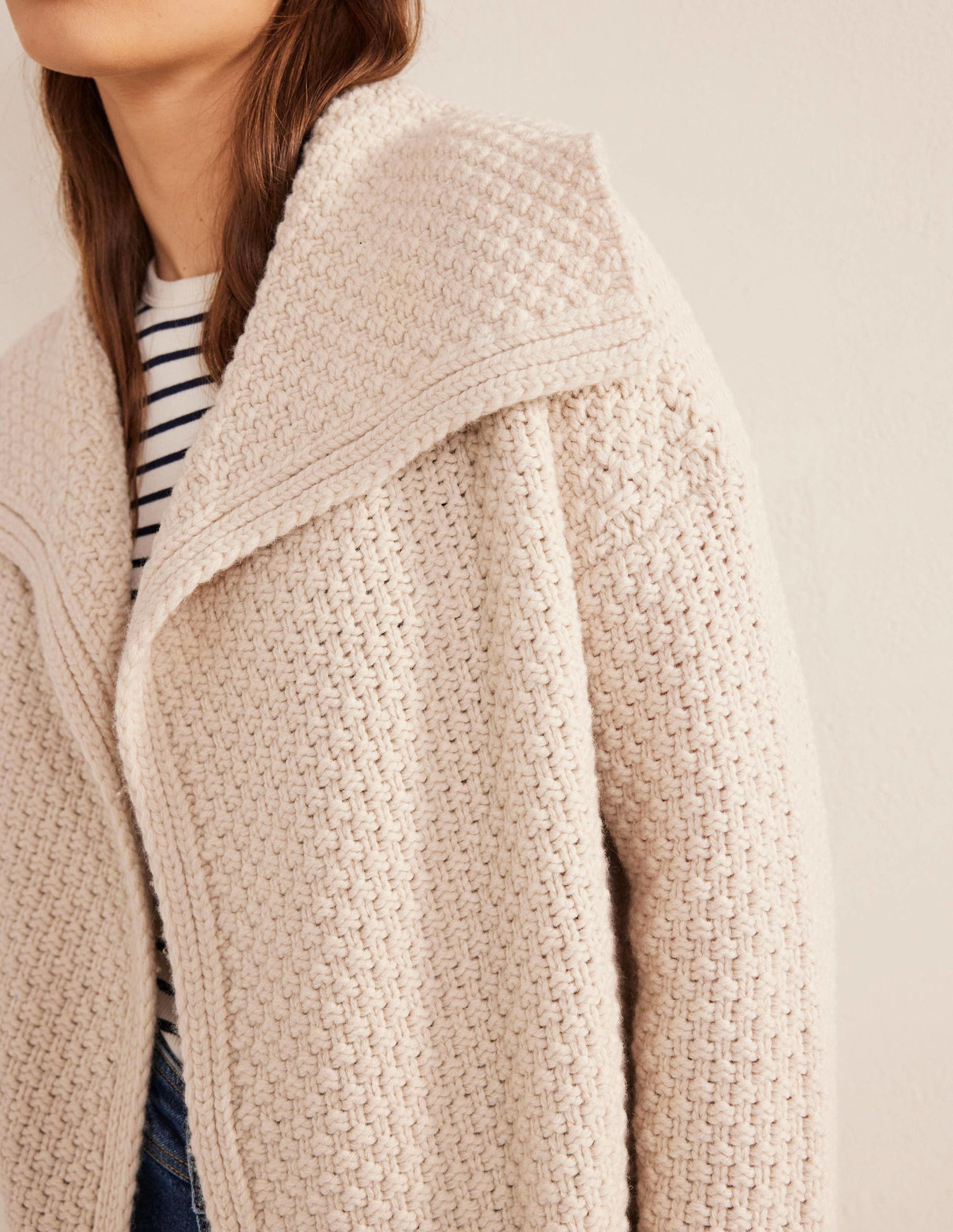 Textured Chunky Wool Coatigan-Shearling-2