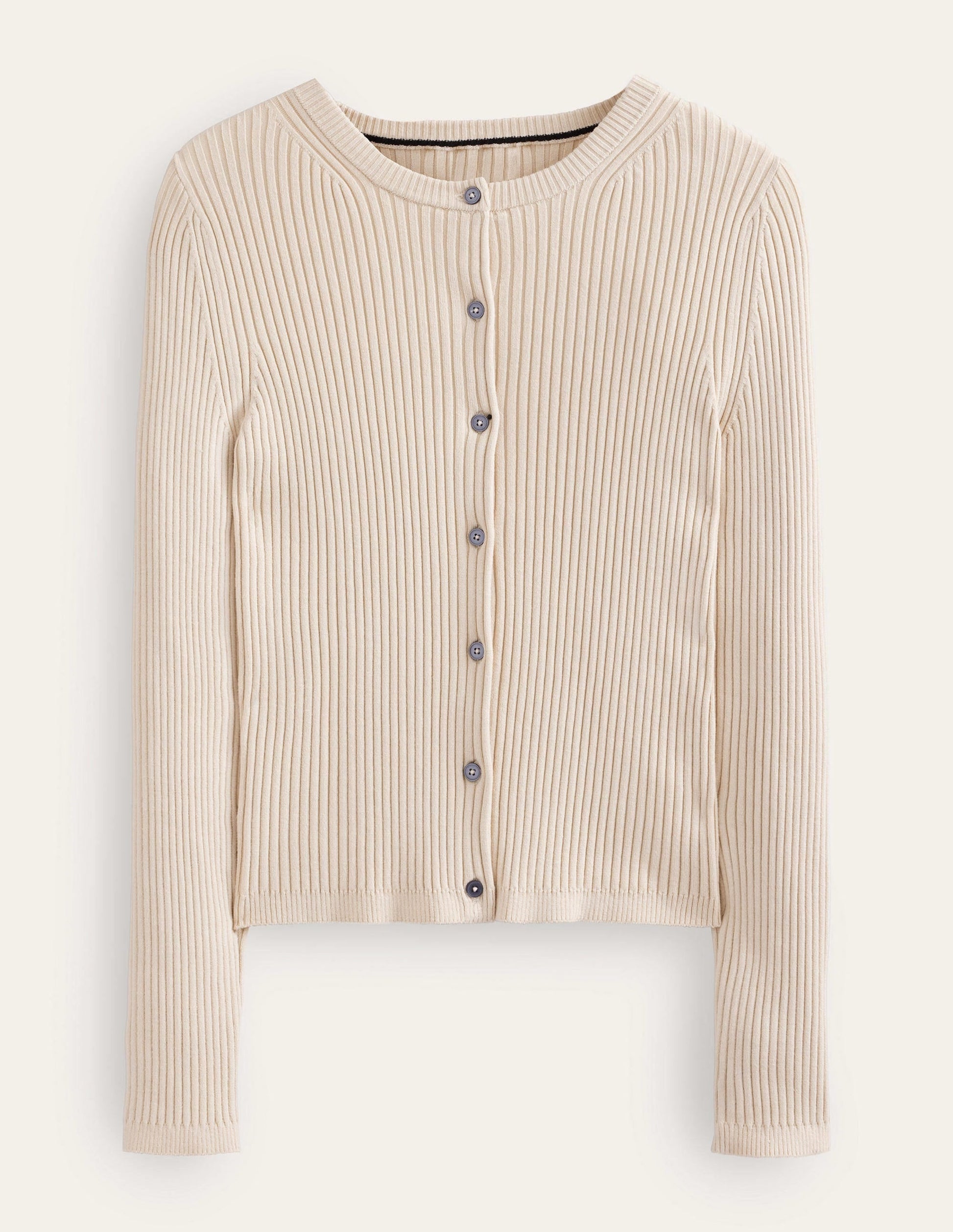 Ribbed Detail Cardigan-Rope-5