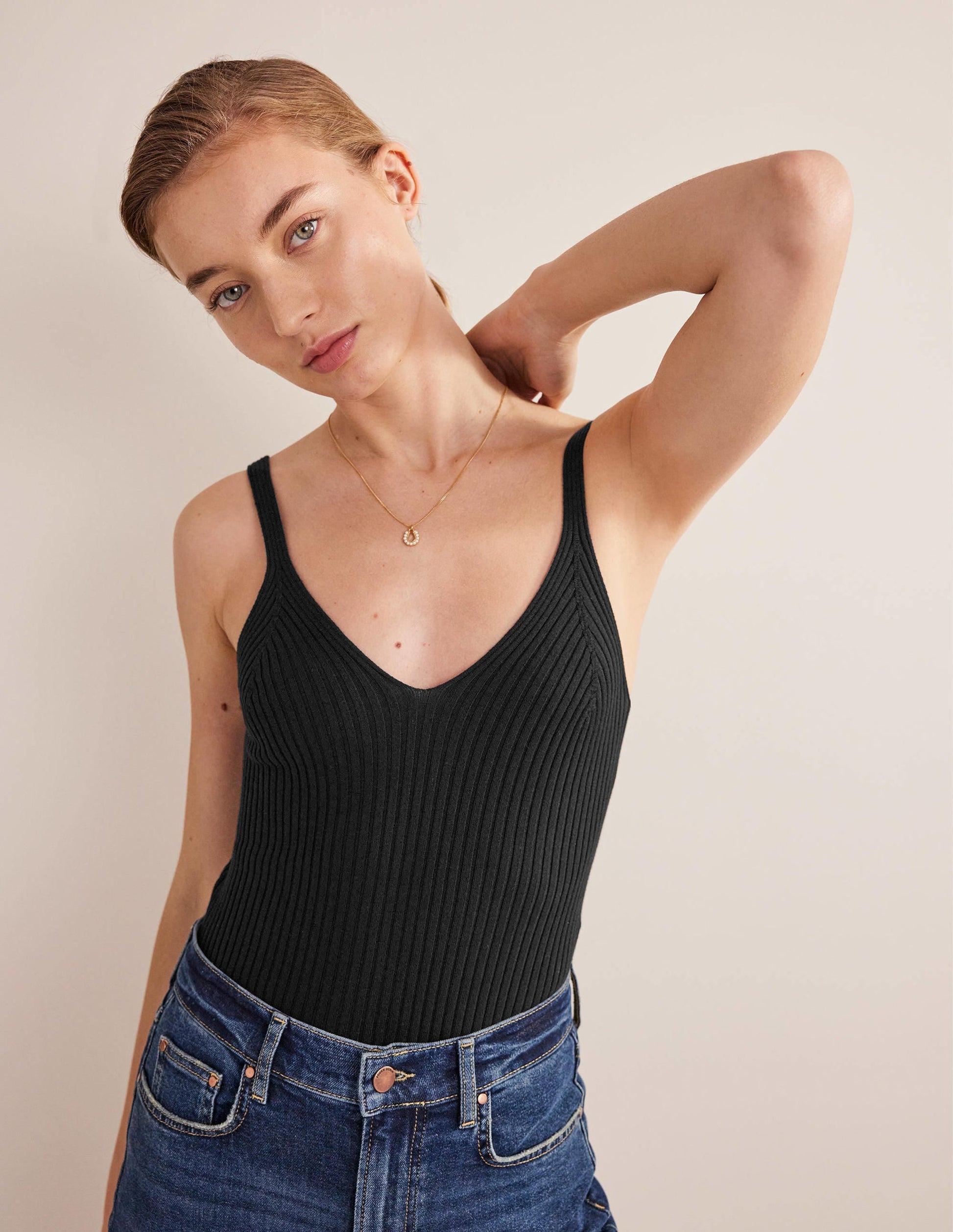 Ribbed Vest Top-Black-4