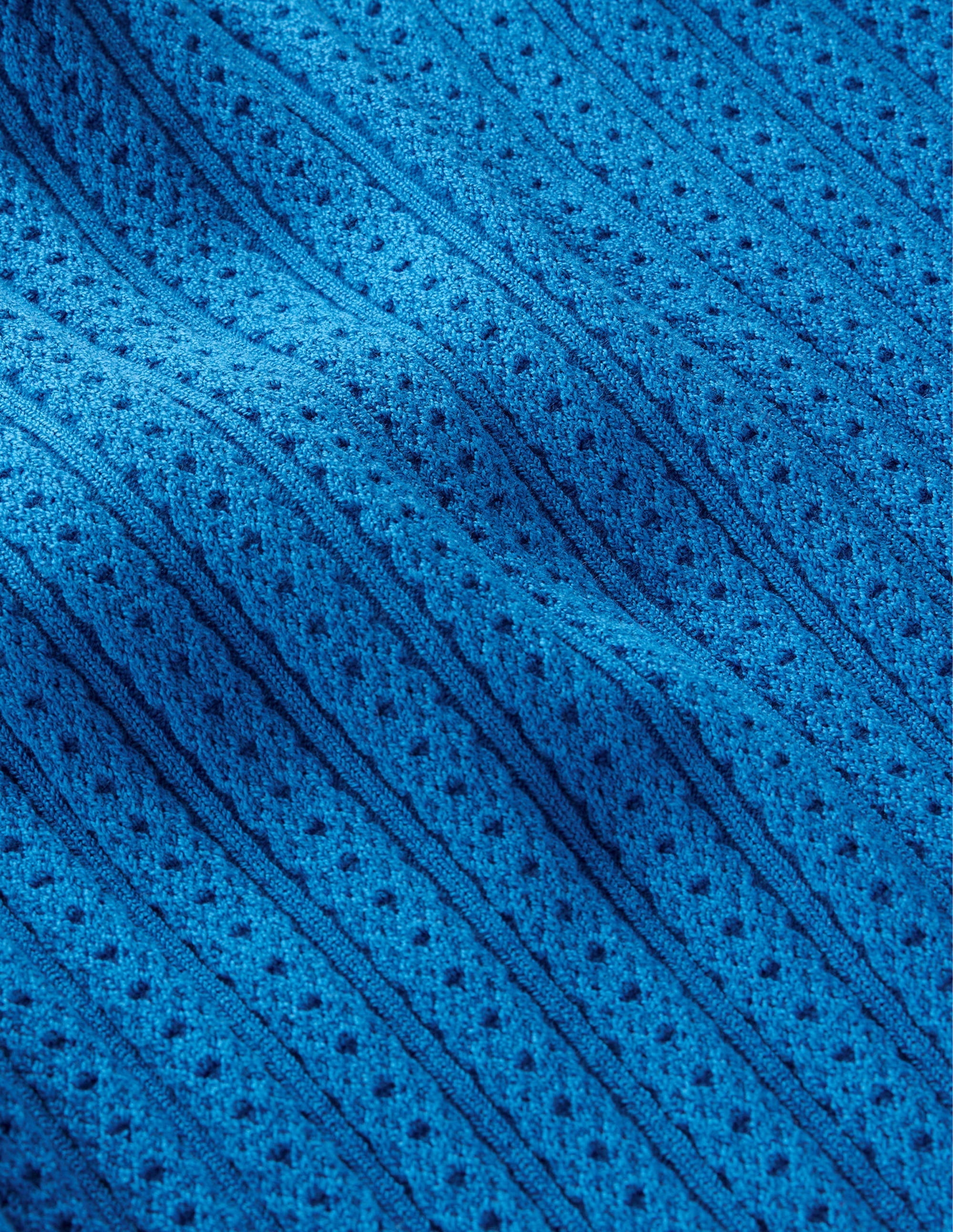 Ribbed Pointelle High Neck Top-Nebulus Blue - Image 6