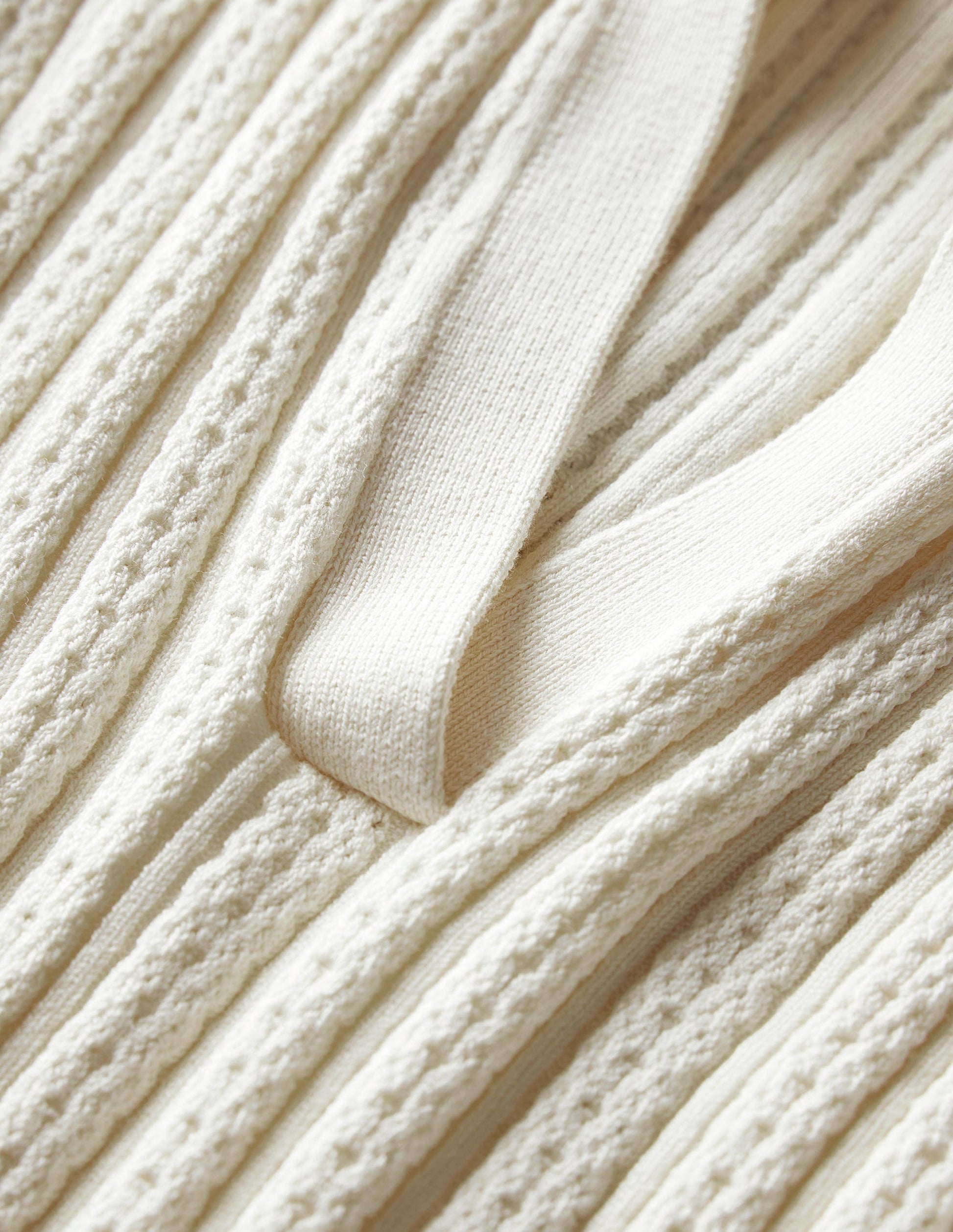 Ribbed Pointelle Collared Top-Warm Ivory-10