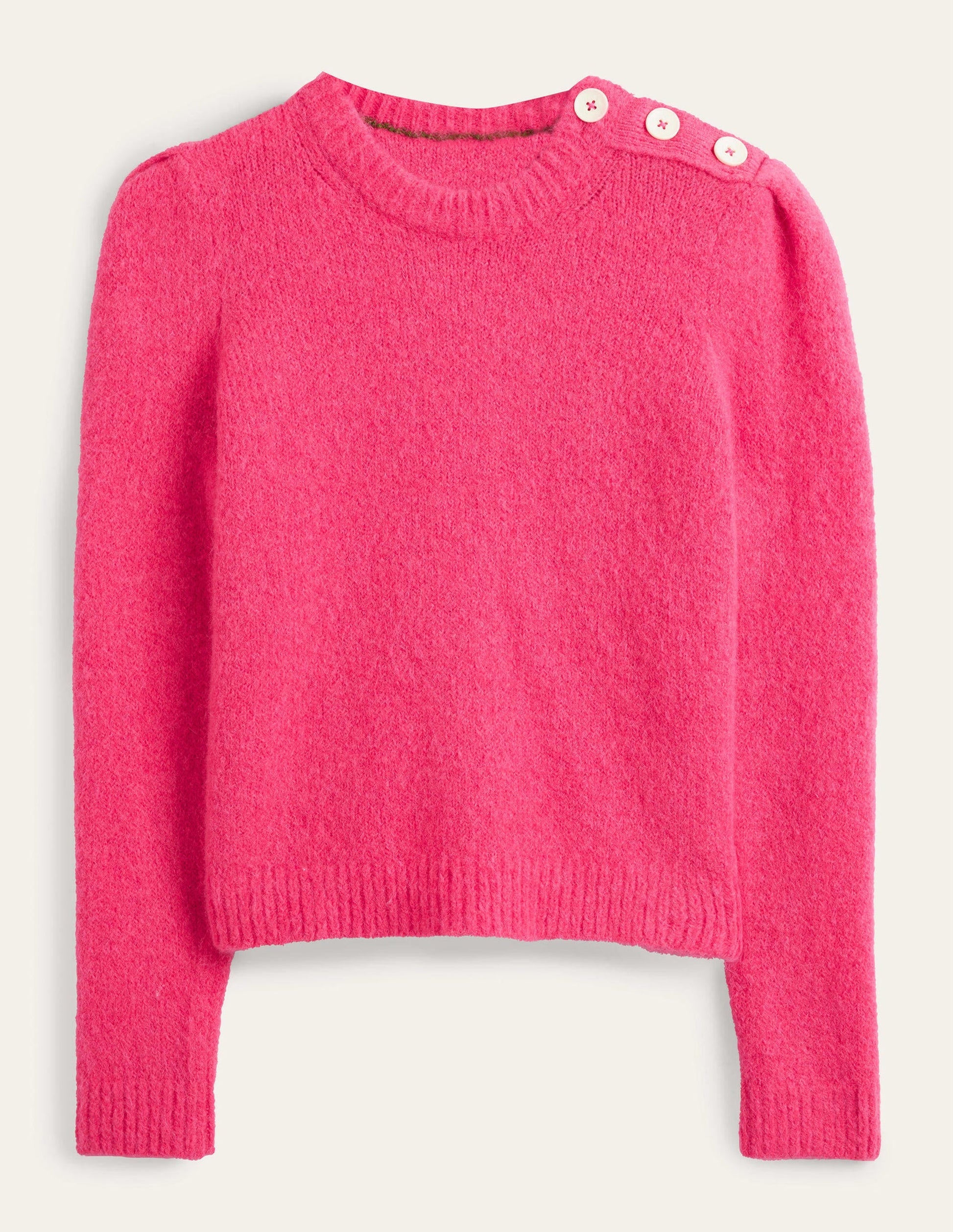 Fluffy Button Shoulder Jumper-Virtual Pink-5