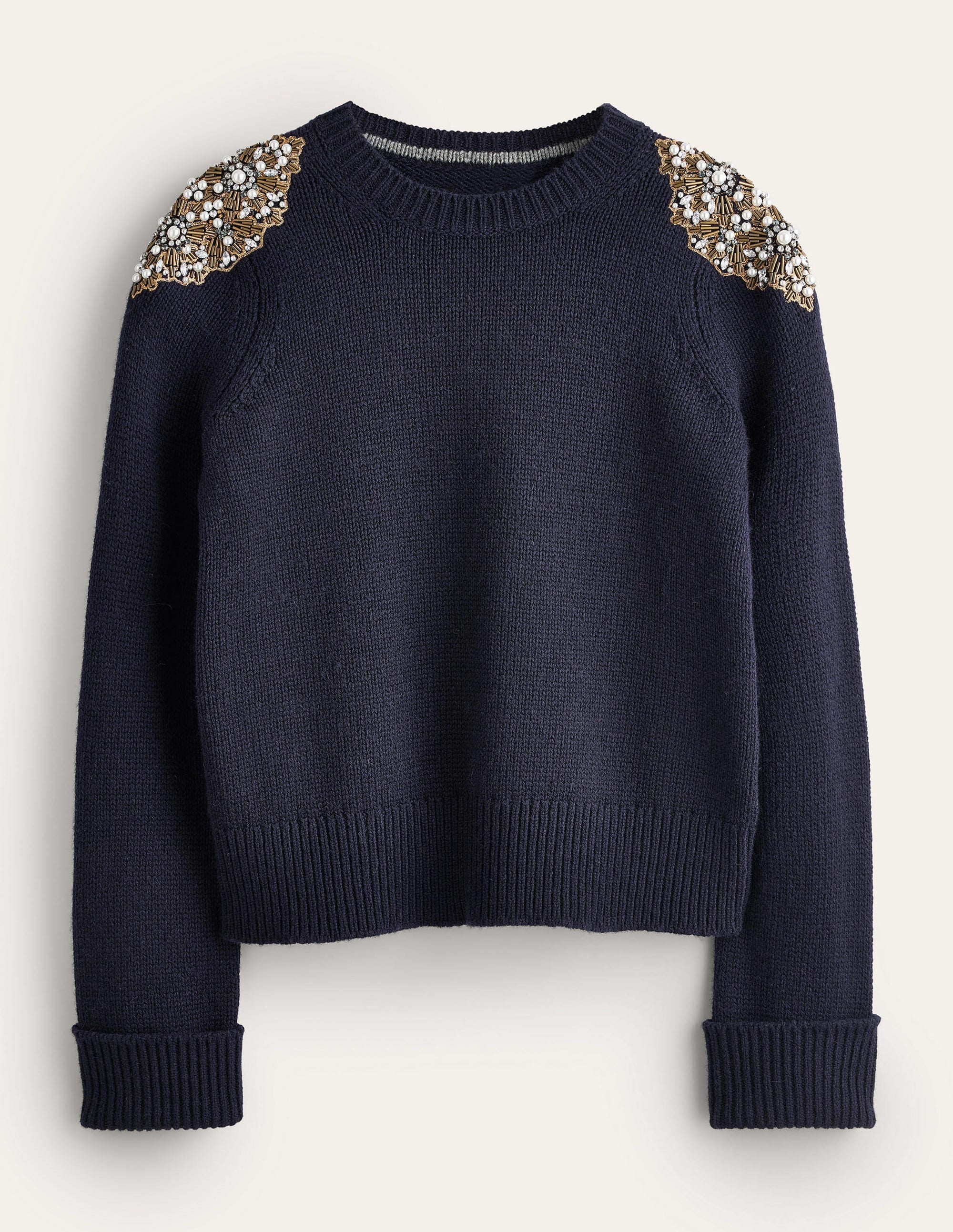 Embellished Jumper-Navy Embellishment - Image 5