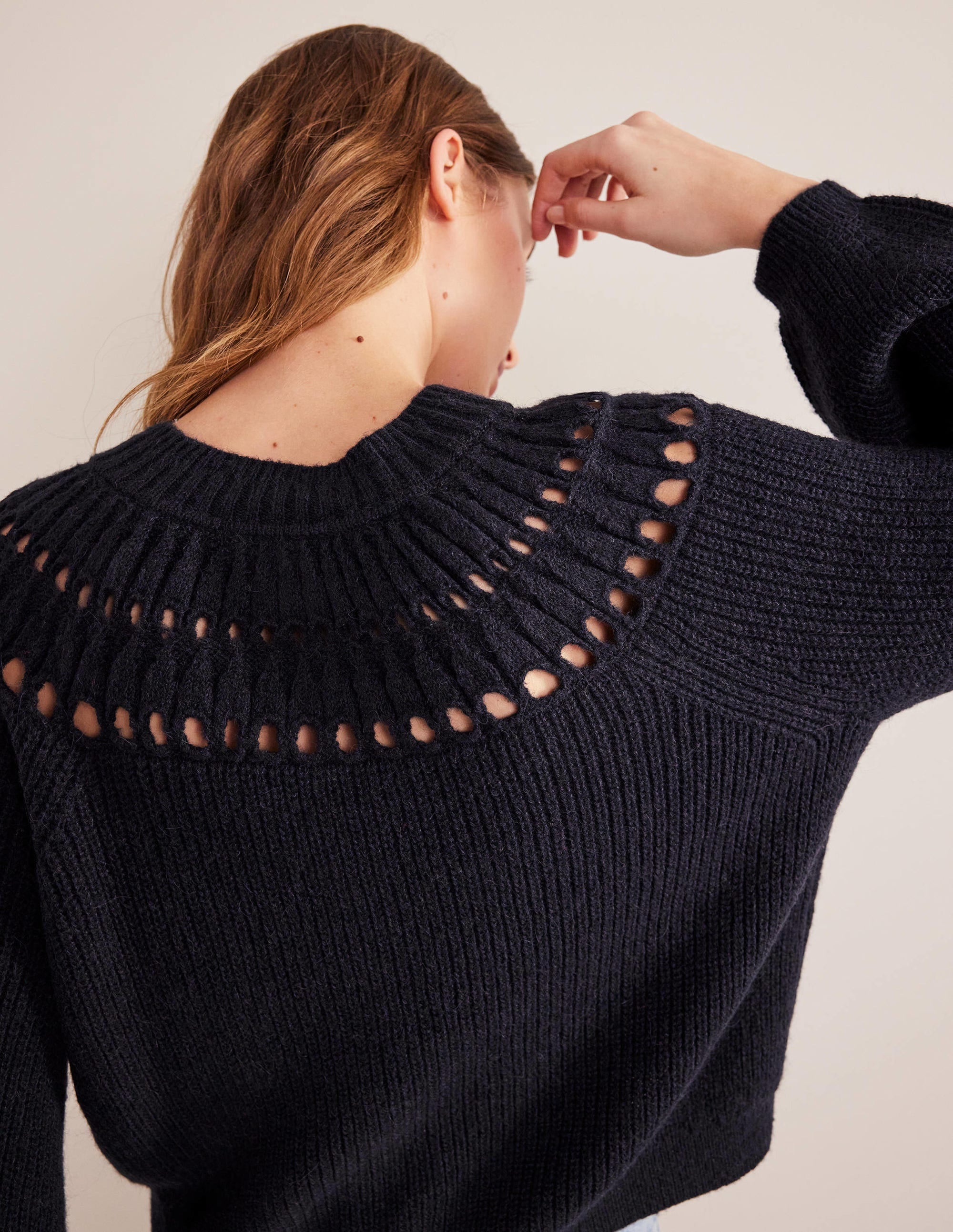 Fluffy Ruffle Cardigan-Navy - Image 2