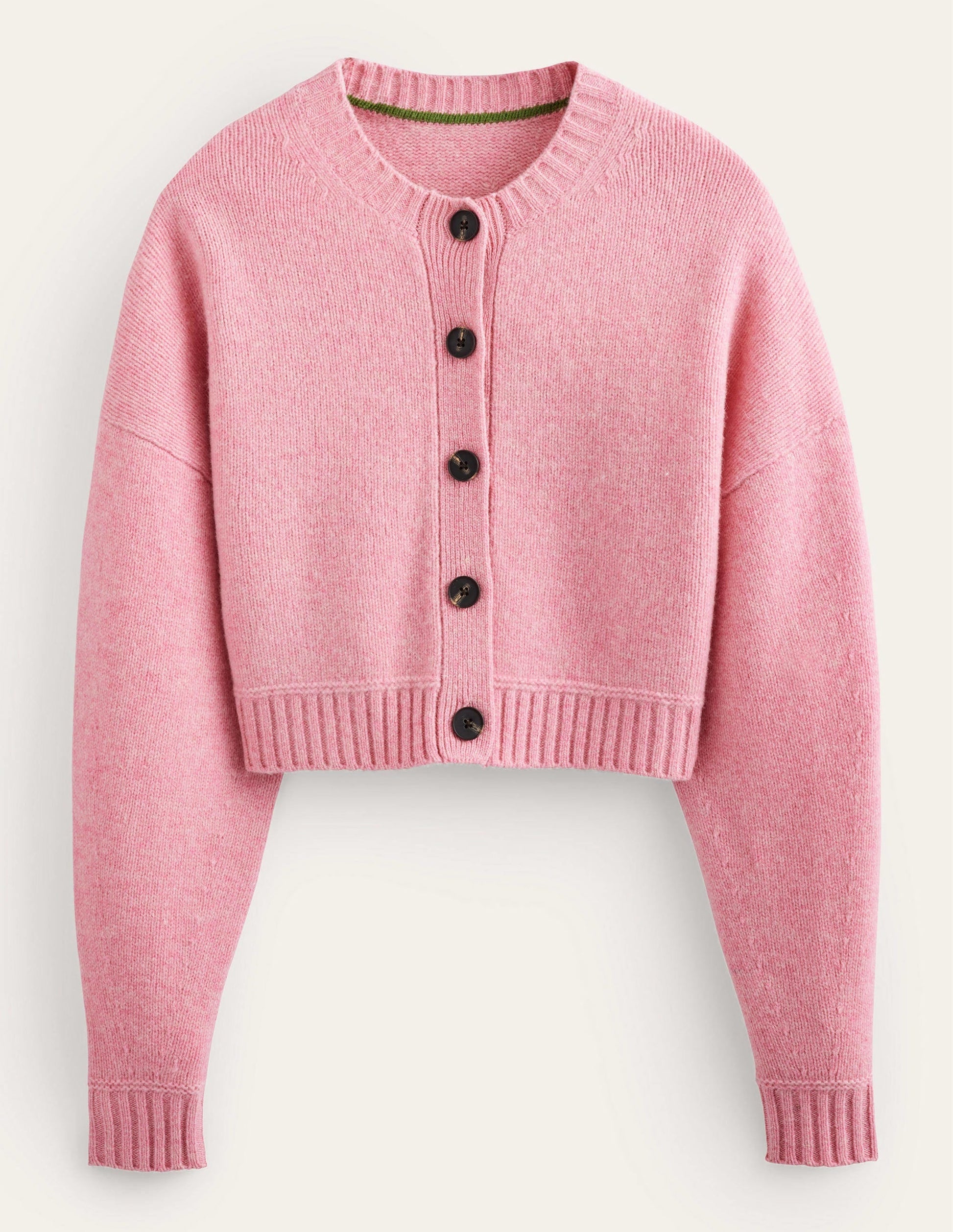 Brushed Wool Cropped Cardigan-Pink Lemonade-6