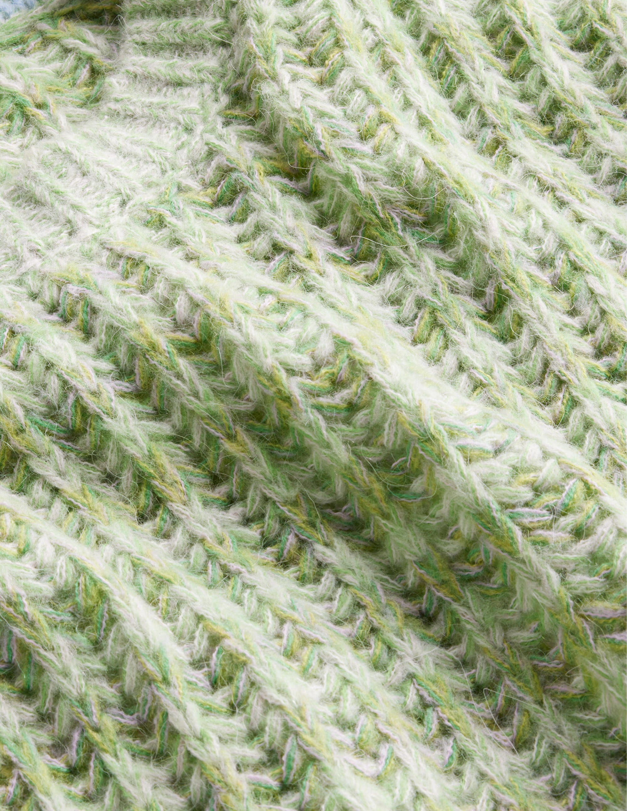 Wide Rib Fluffy Jumper-Green Marl - Image 6