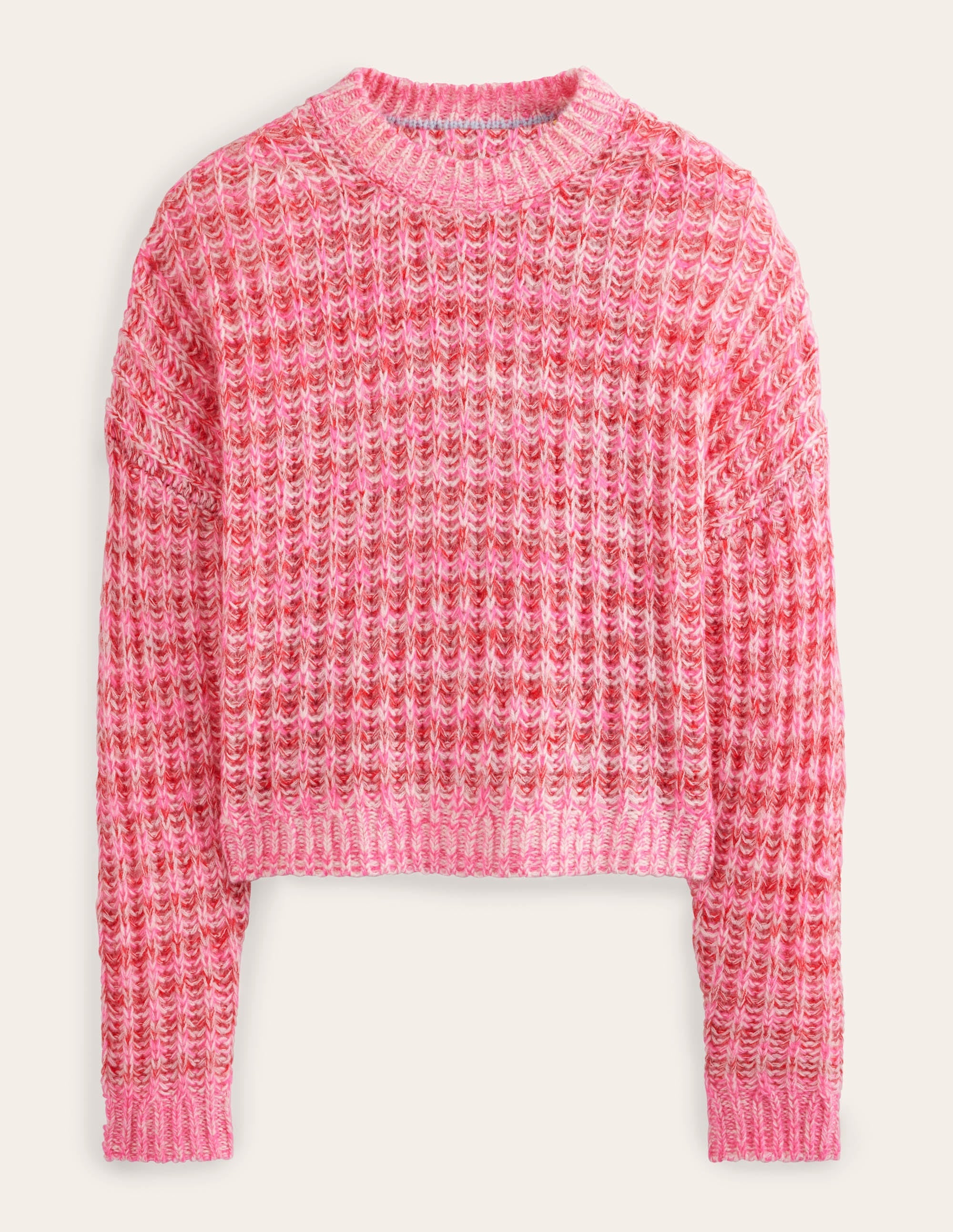 Wide Rib Fluffy Jumper-Pink Marl - Image 2