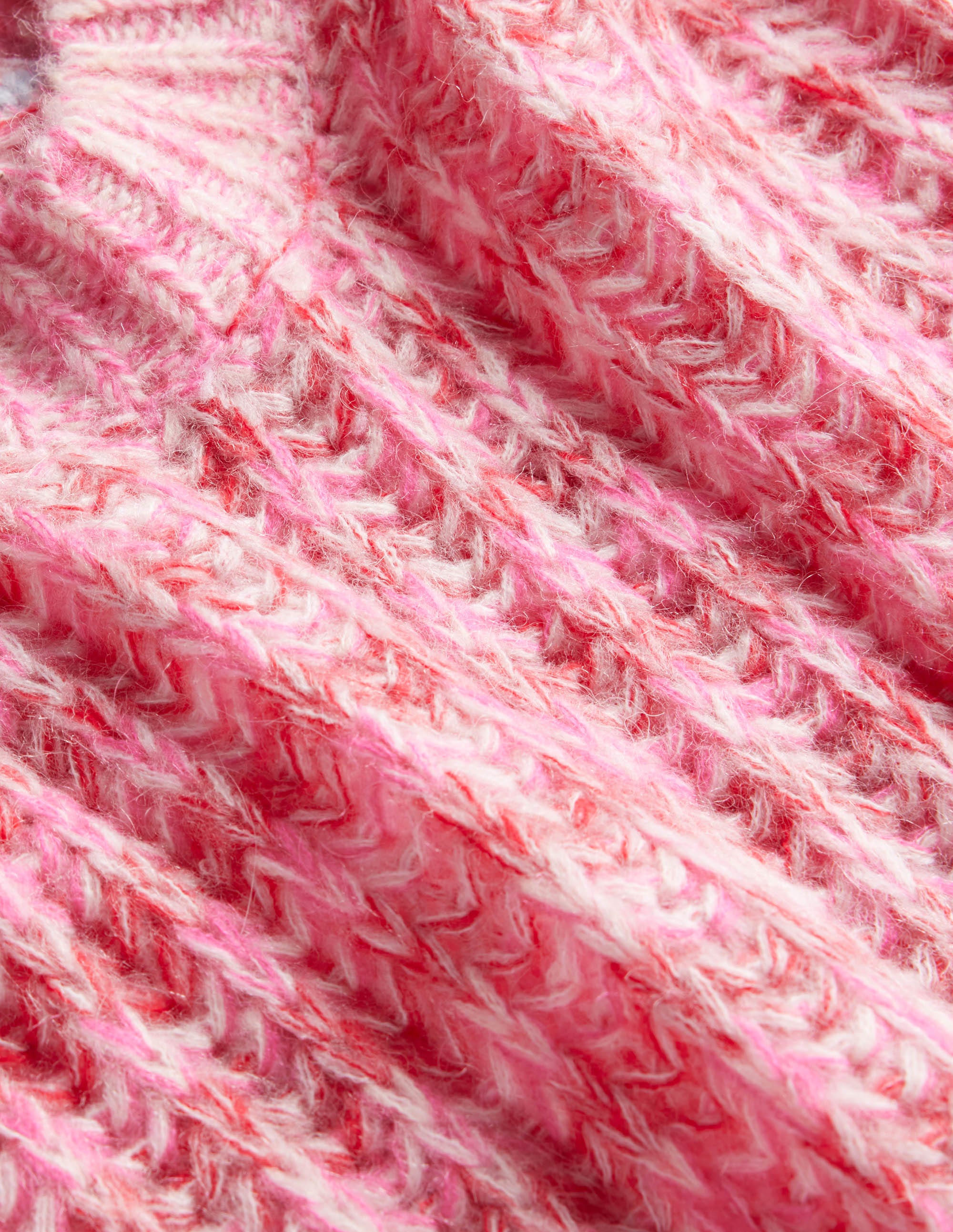 Wide Rib Fluffy Jumper-Pink Marl - Image 3
