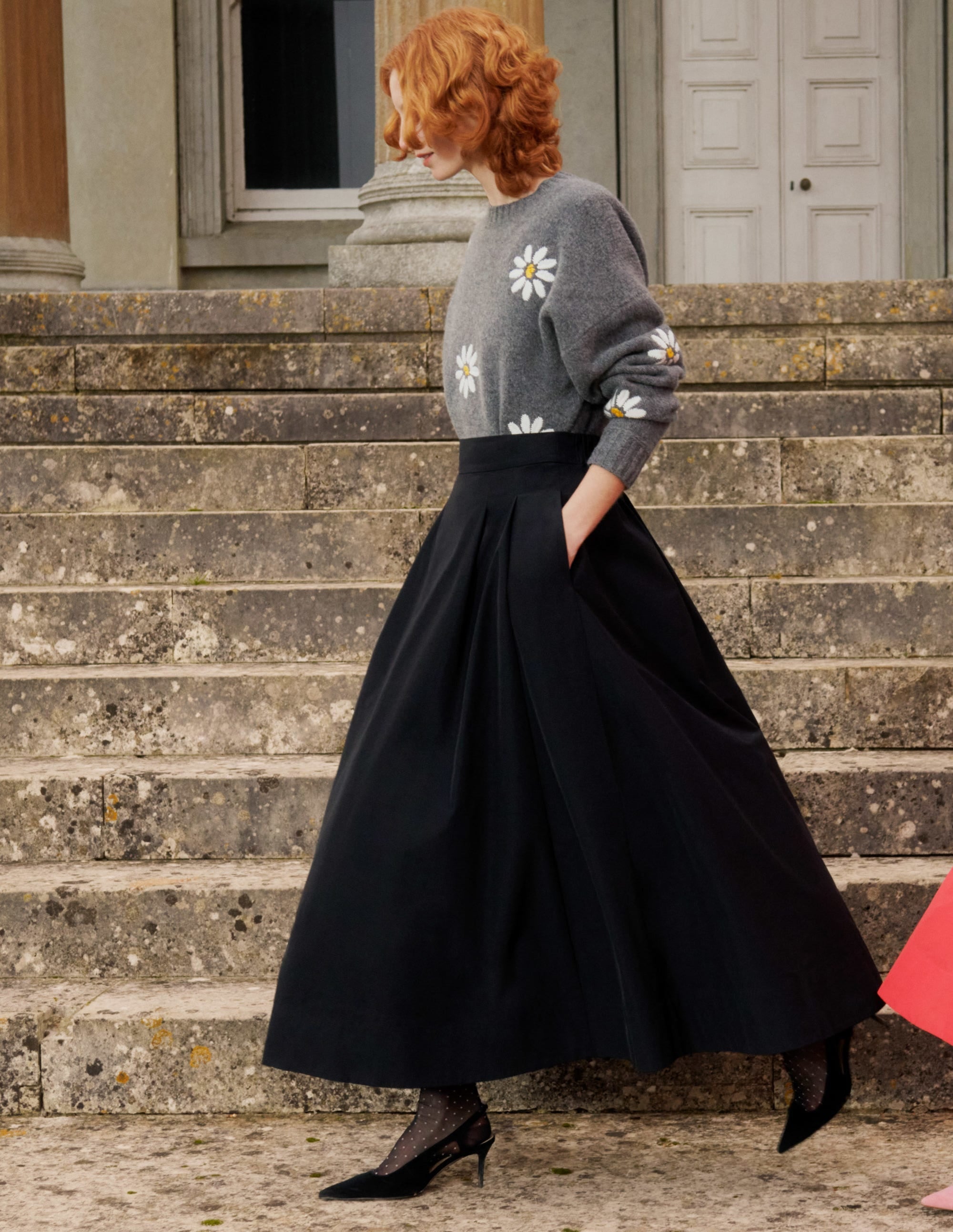 Embellished Wool Jumper-Dark Grey Melange - Image 7