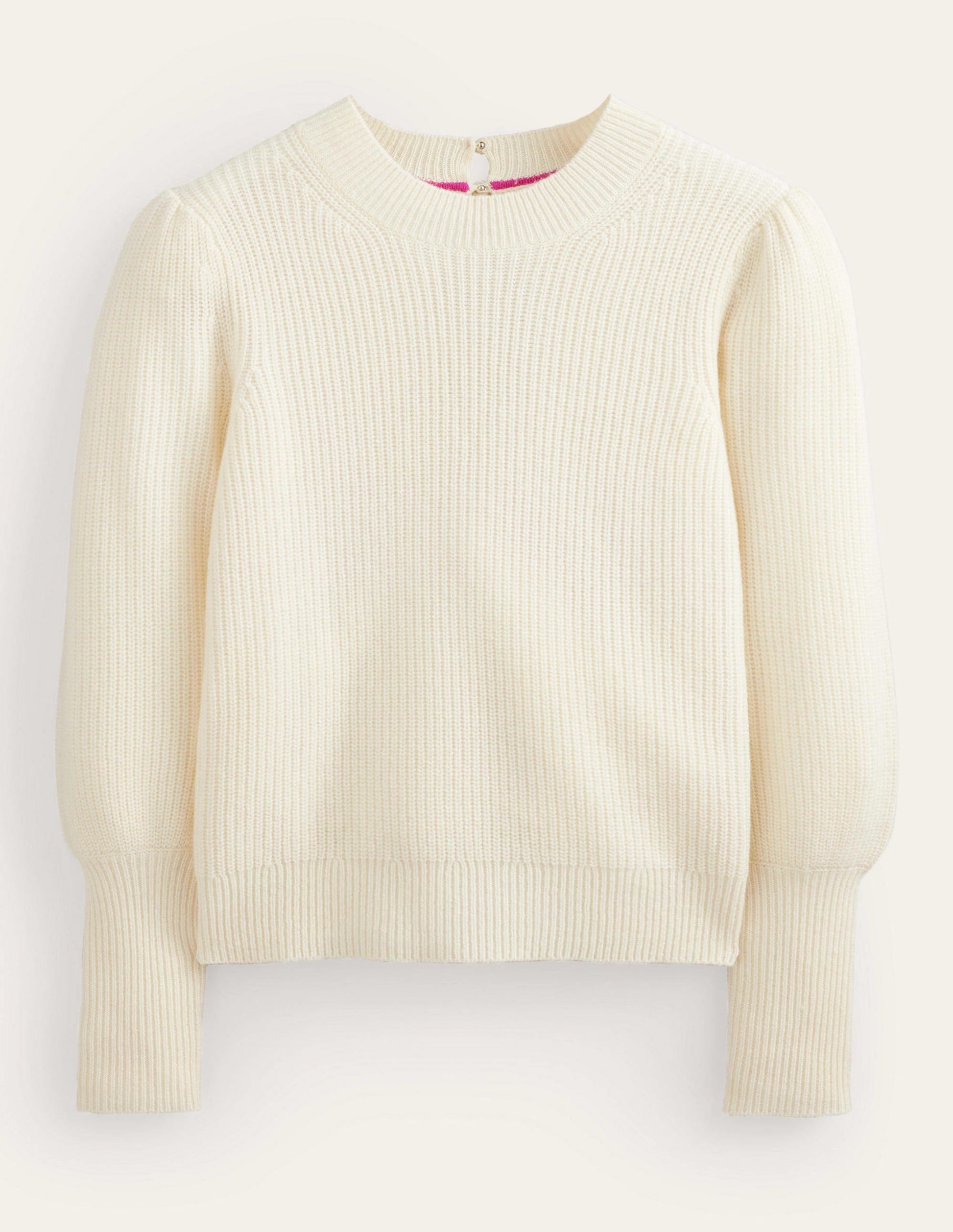 Key-Hole Cashmere Jumper-Warm Ivory-5