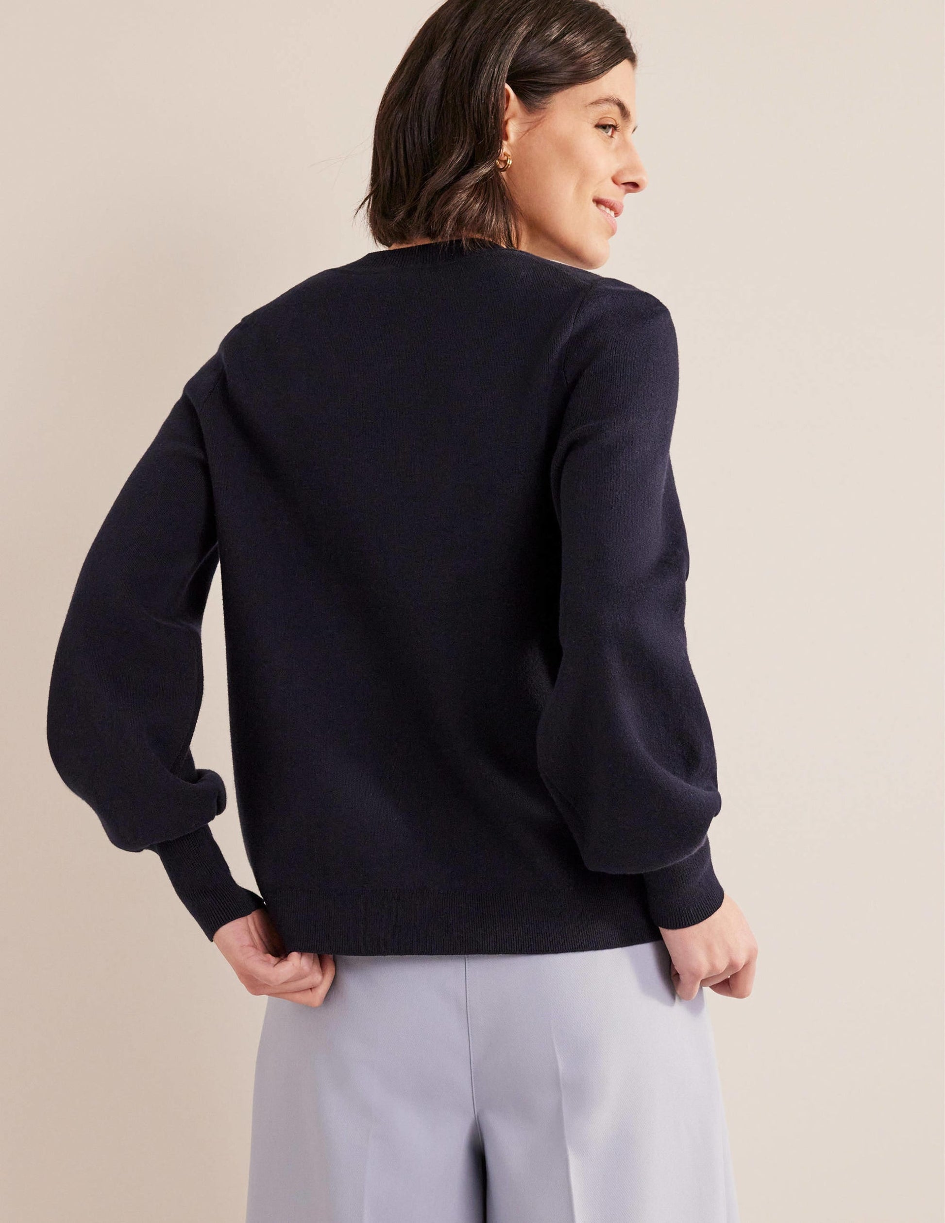 Crew Neck Jumper-Navy-3