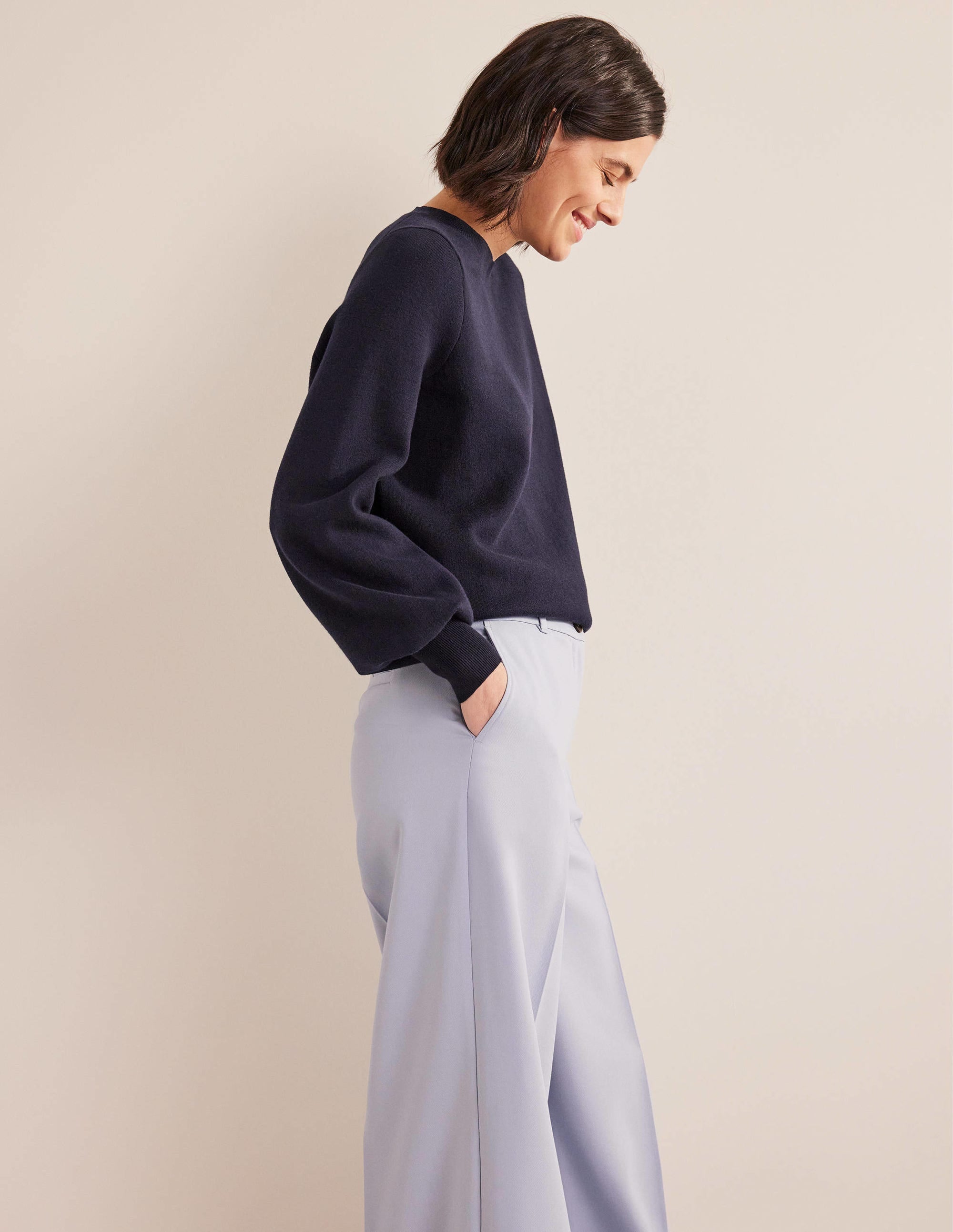 Crew Neck Jumper-Navy - Image 4