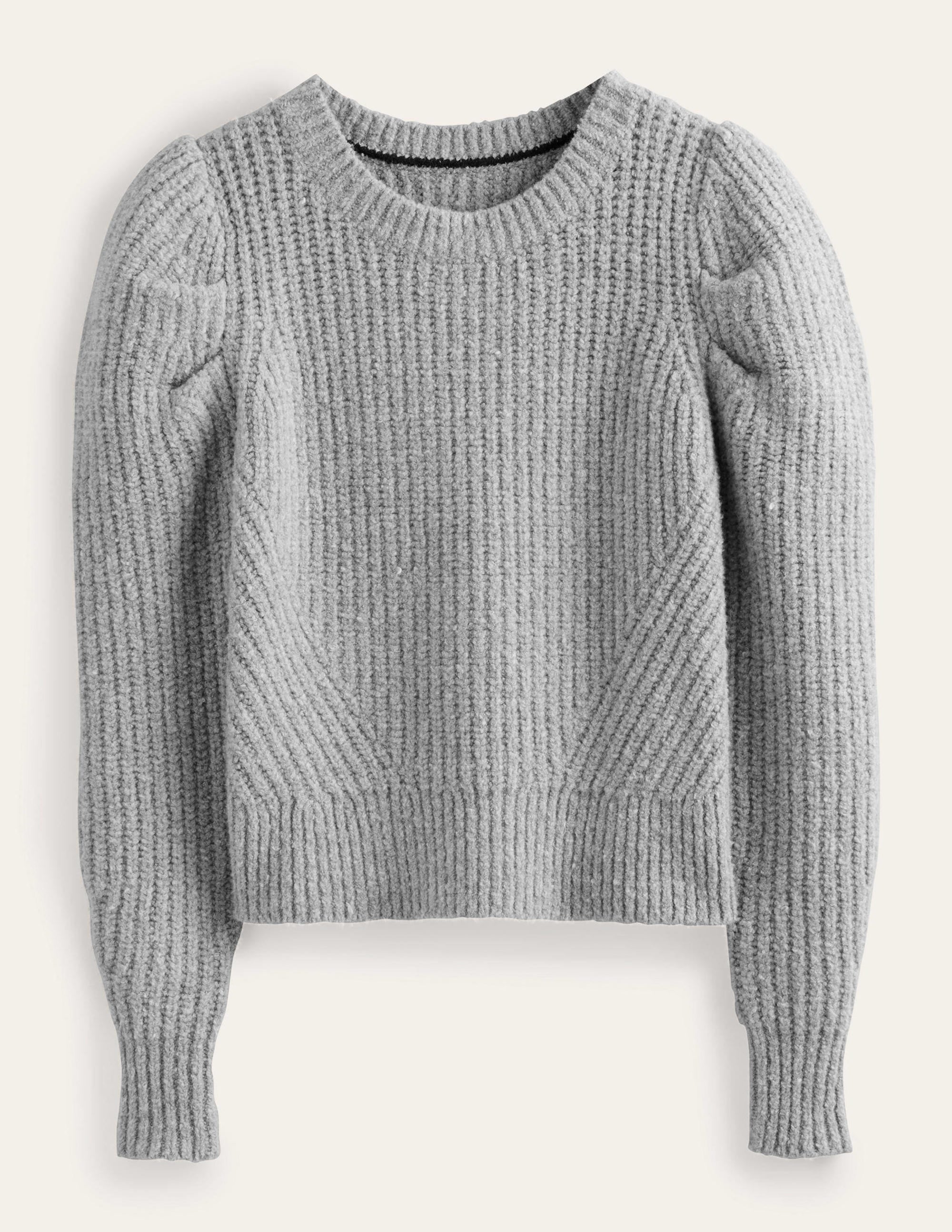 Engineered Rib Pleat Jumper-Pale Silver Melange - Image 6