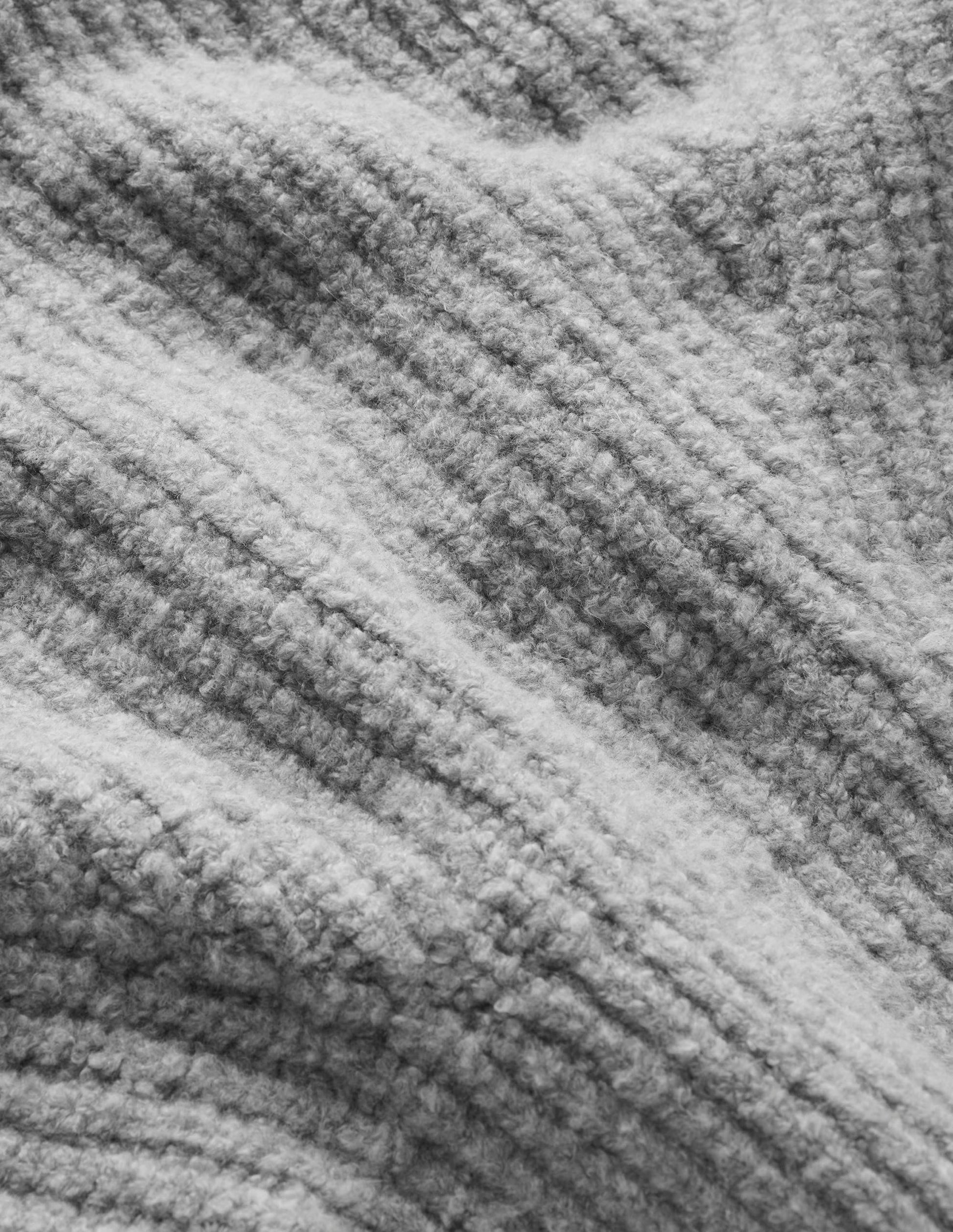 Engineered Rib Pleat Jumper-Pale Silver Melange-7