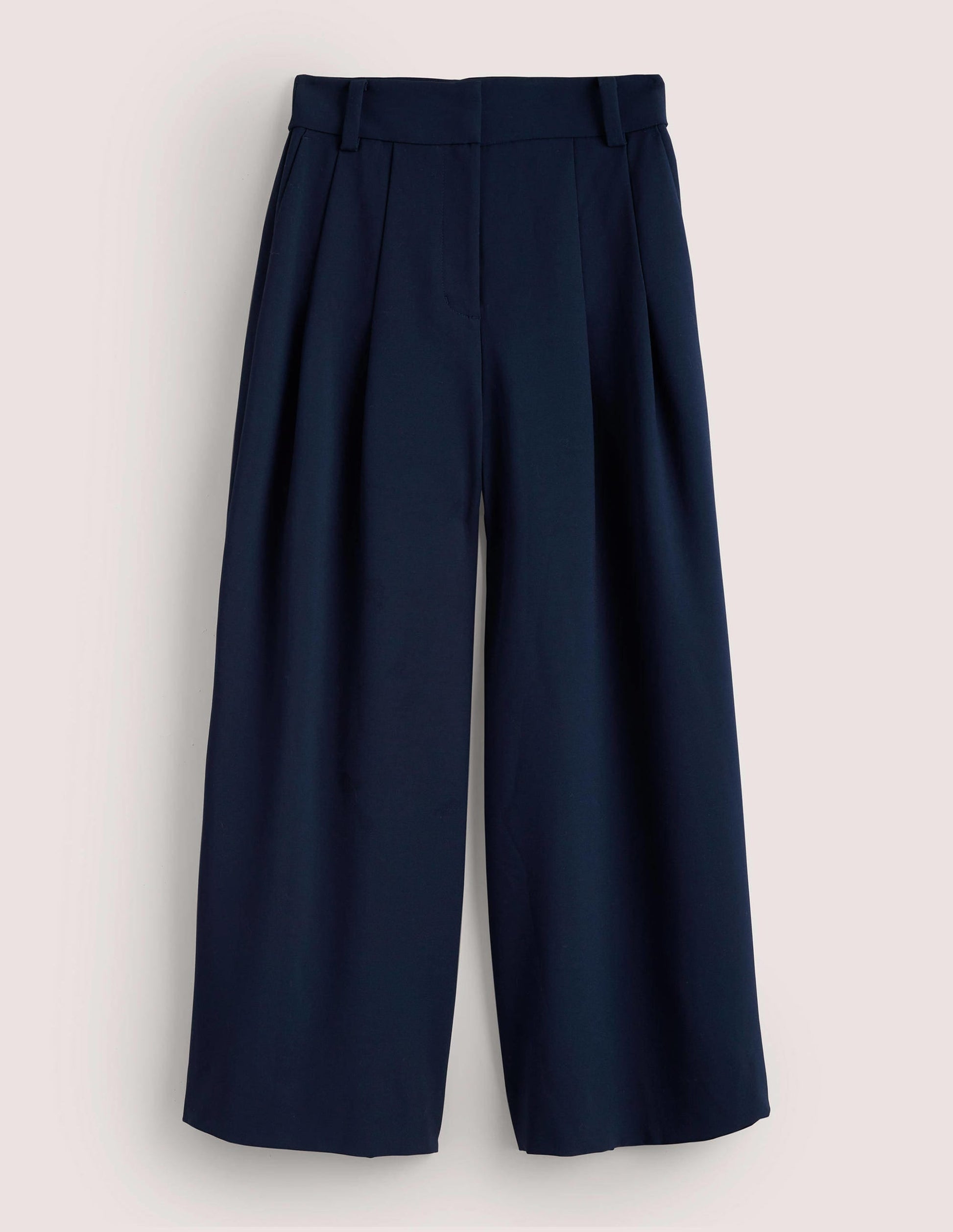 Wide Leg Fluid Culottes-Navy-6