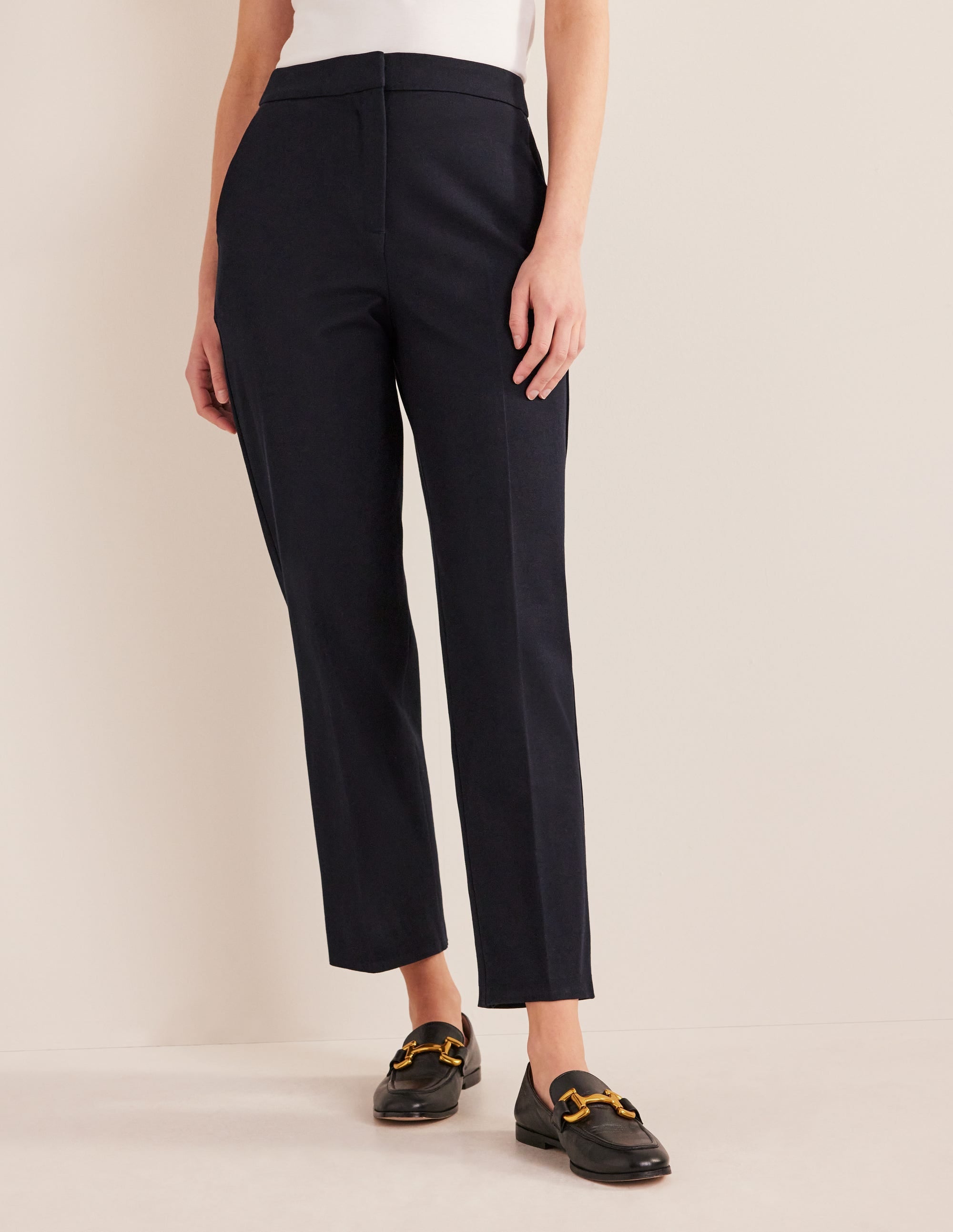 Bi-Stretch Tapered Trousers-Navy - Image 4