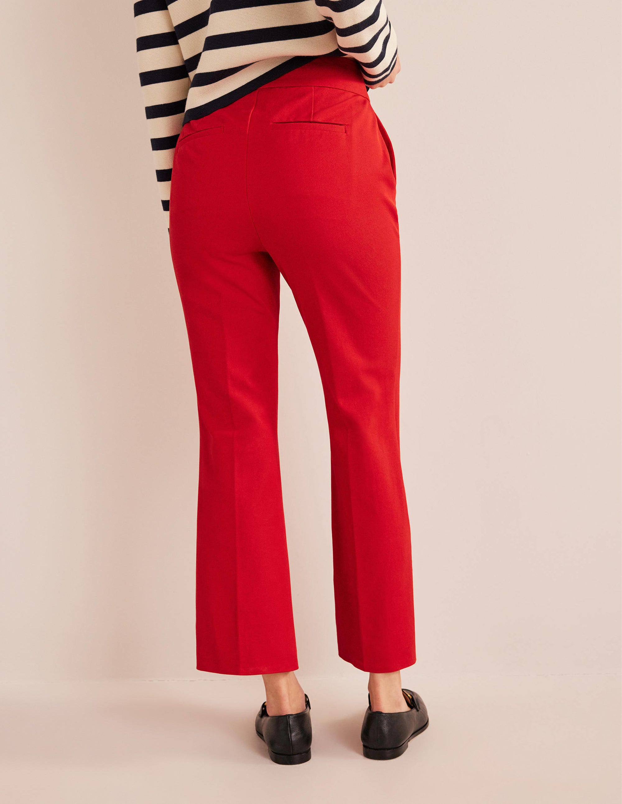 Bi-Stretch Crop Flare Trousers-Pillarbox Red - Image 3