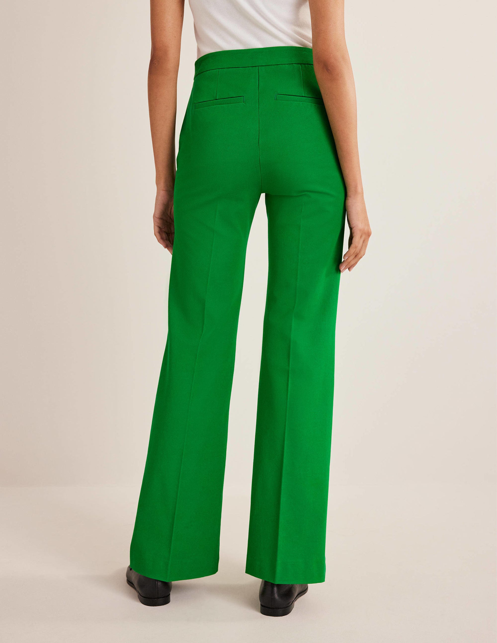 Bi-Stretch Flared Trousers-Green Bee - Image 3