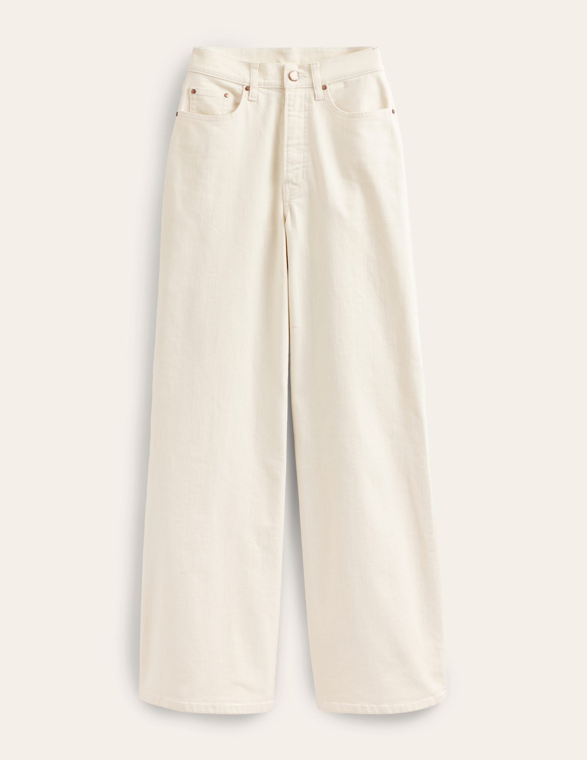 High Rise Wide Leg Jeans-Ecru-8