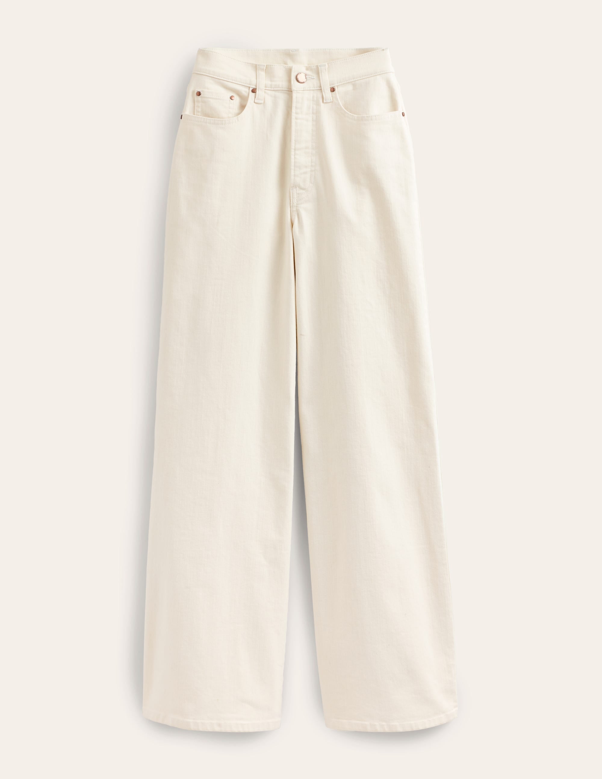 High Rise Wide Leg Jeans-Ecru - Image 8