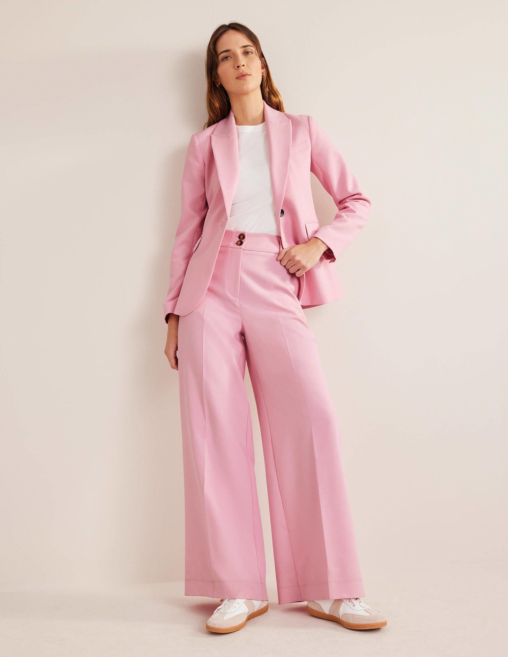 High Rise Wide Leg Trousers-PInk-1
