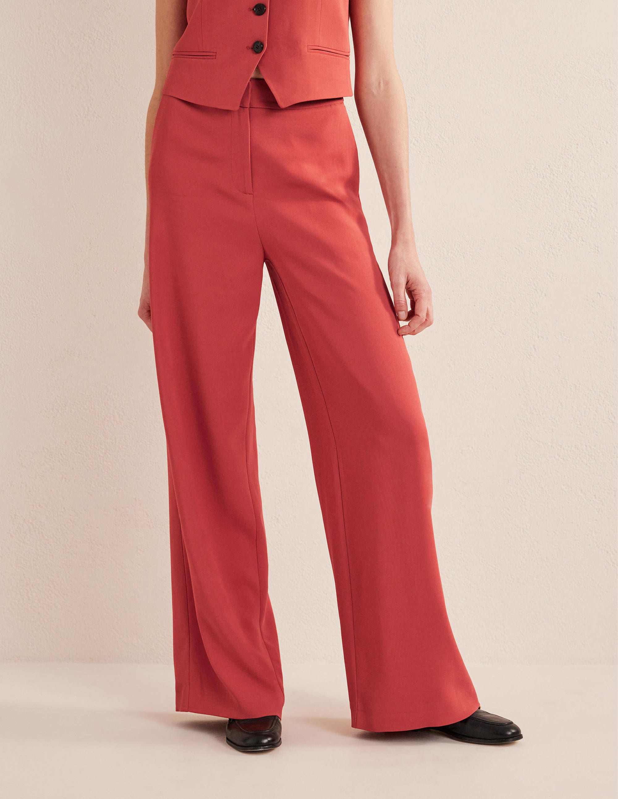 Fluid Wide Leg Trousers-Fox - Image 4