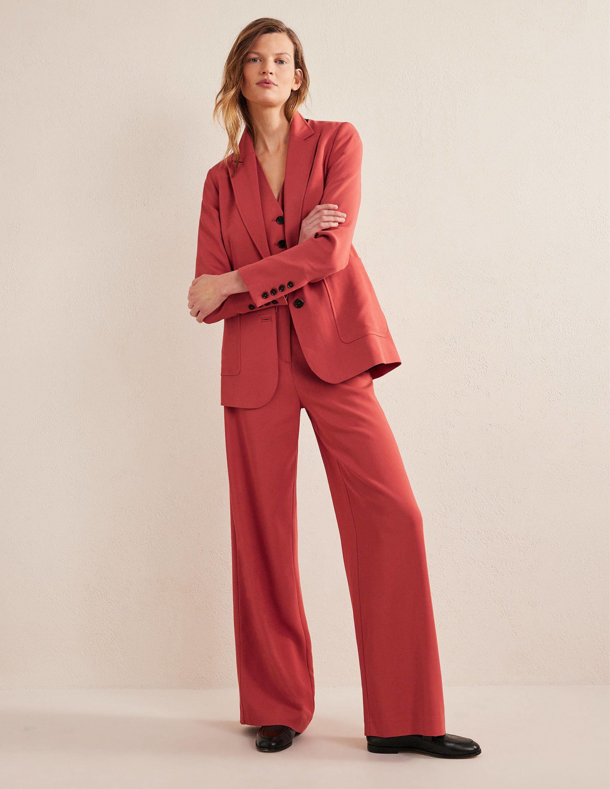 Fluid Wide Leg Trousers-Fox-5