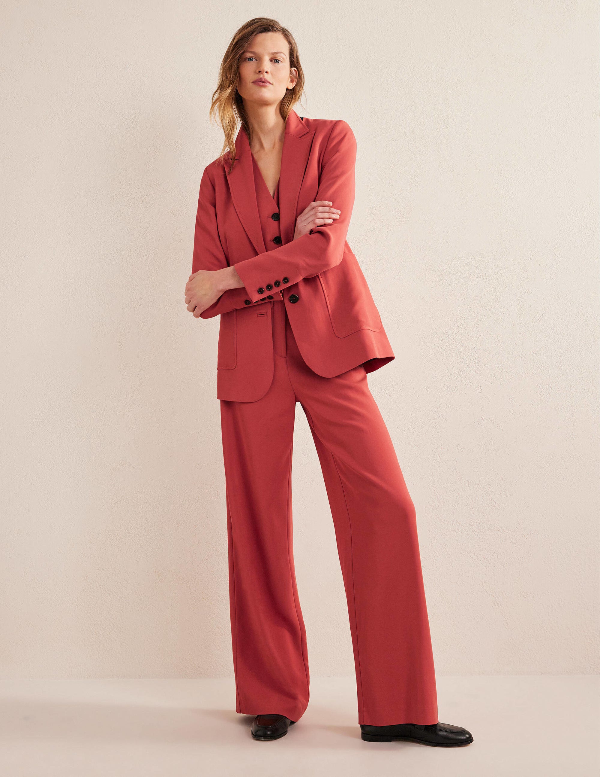 Fluid Wide Leg Trousers-Fox - Image 5