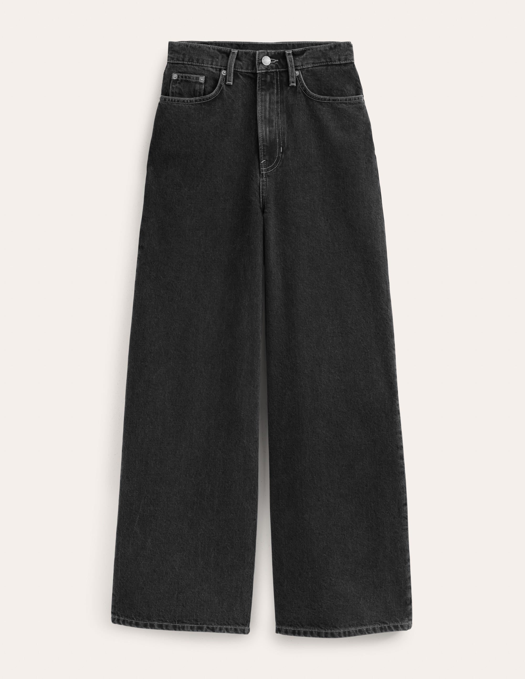 Mid Rise Slouch Wide Leg Jeans-Washed Black - Image 2
