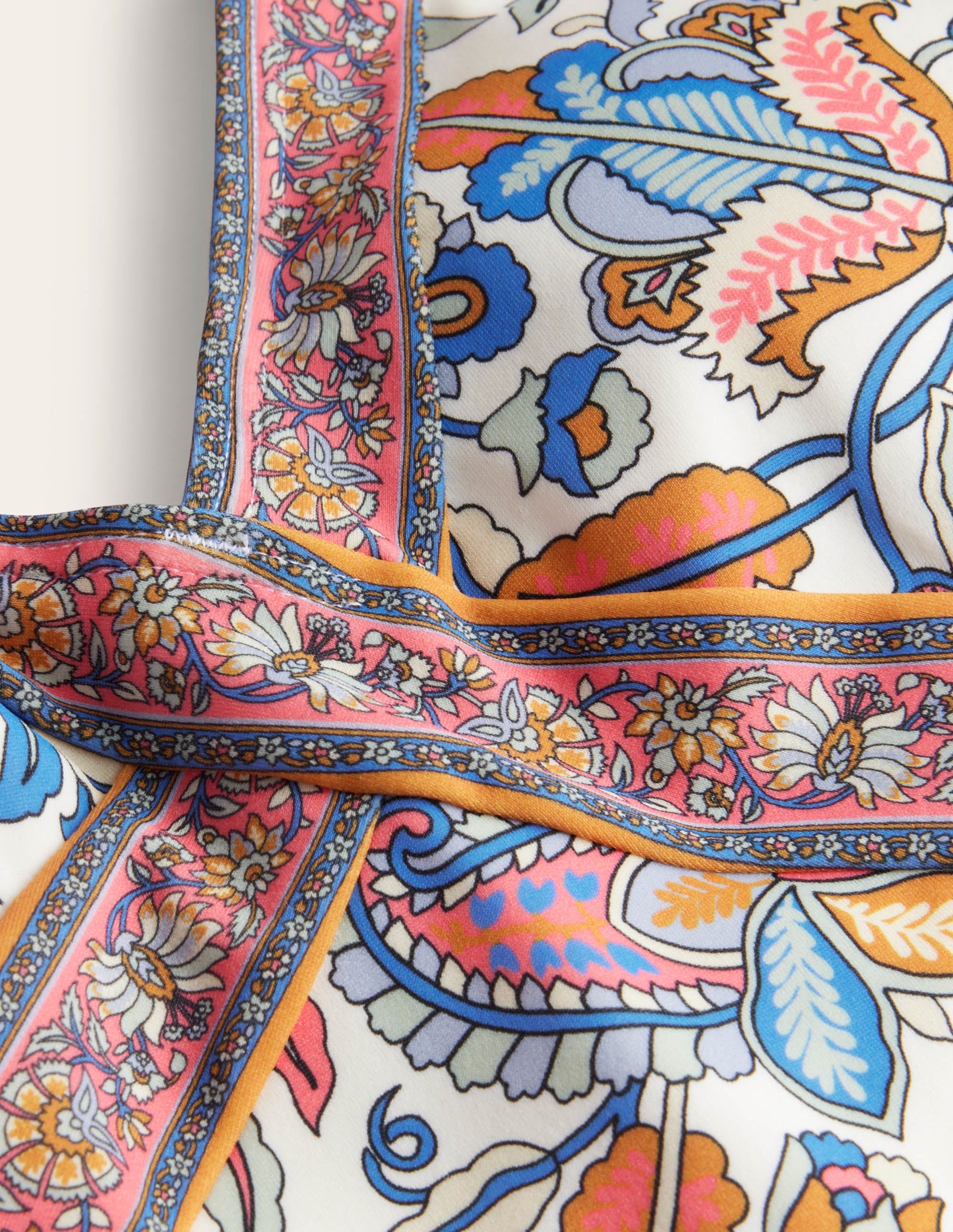 Kefalonia Halterneck Swimsuit-Ivory, Coral Paisley Vine - Image 6