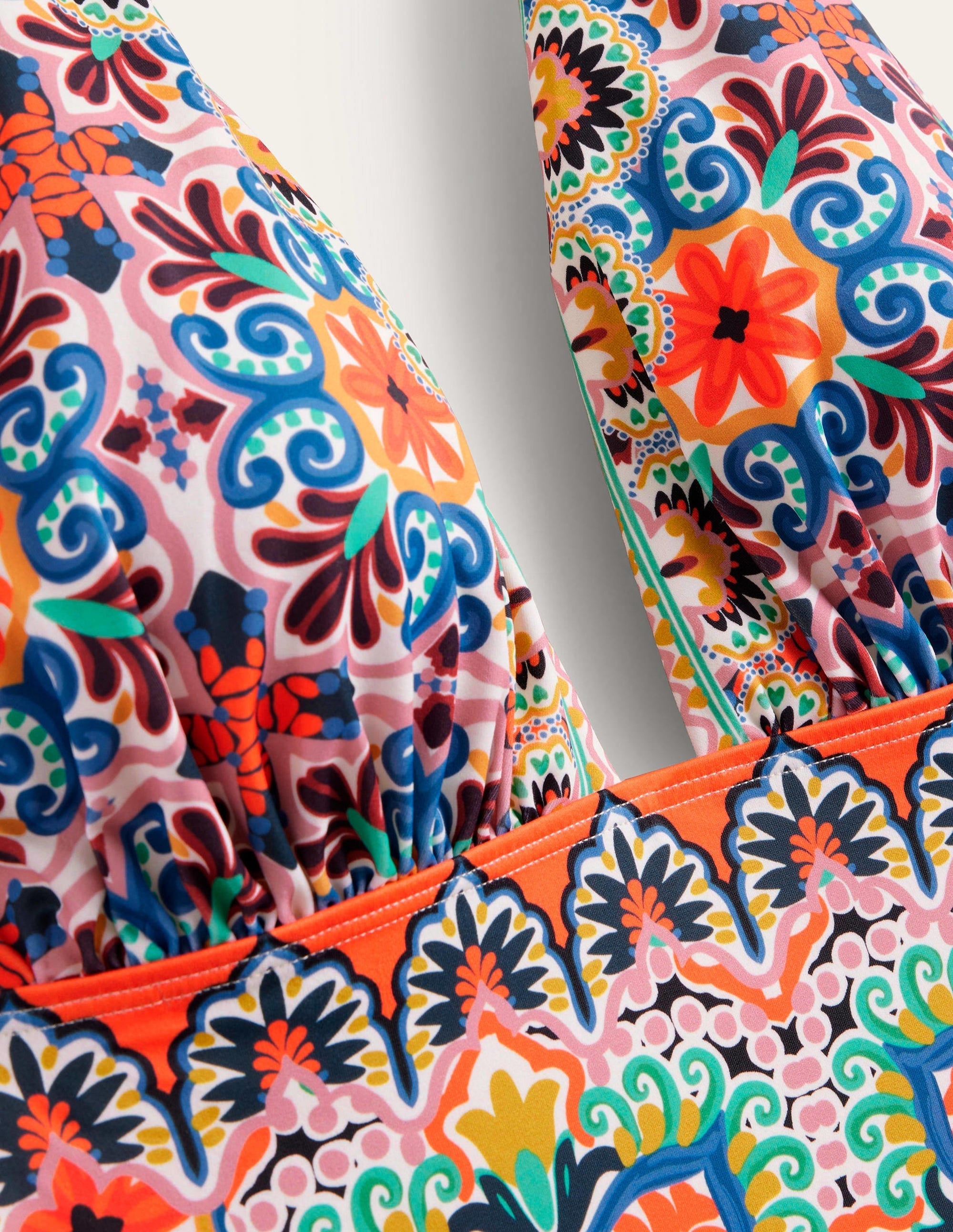 Merano Deep V-neck Swimsuit-Multi, Tapestry Tile - Image 6