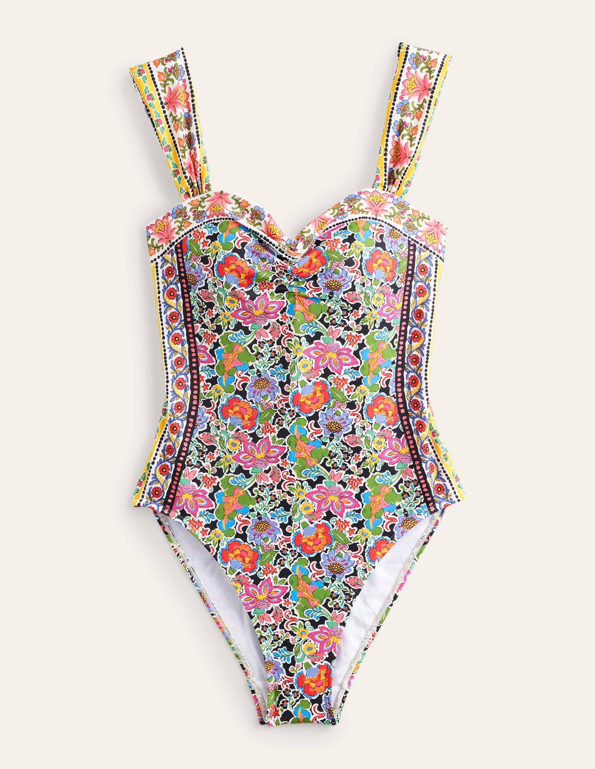 Pleated Sweetheart Swimsuit-Multi, Carnation Garden - Image 7