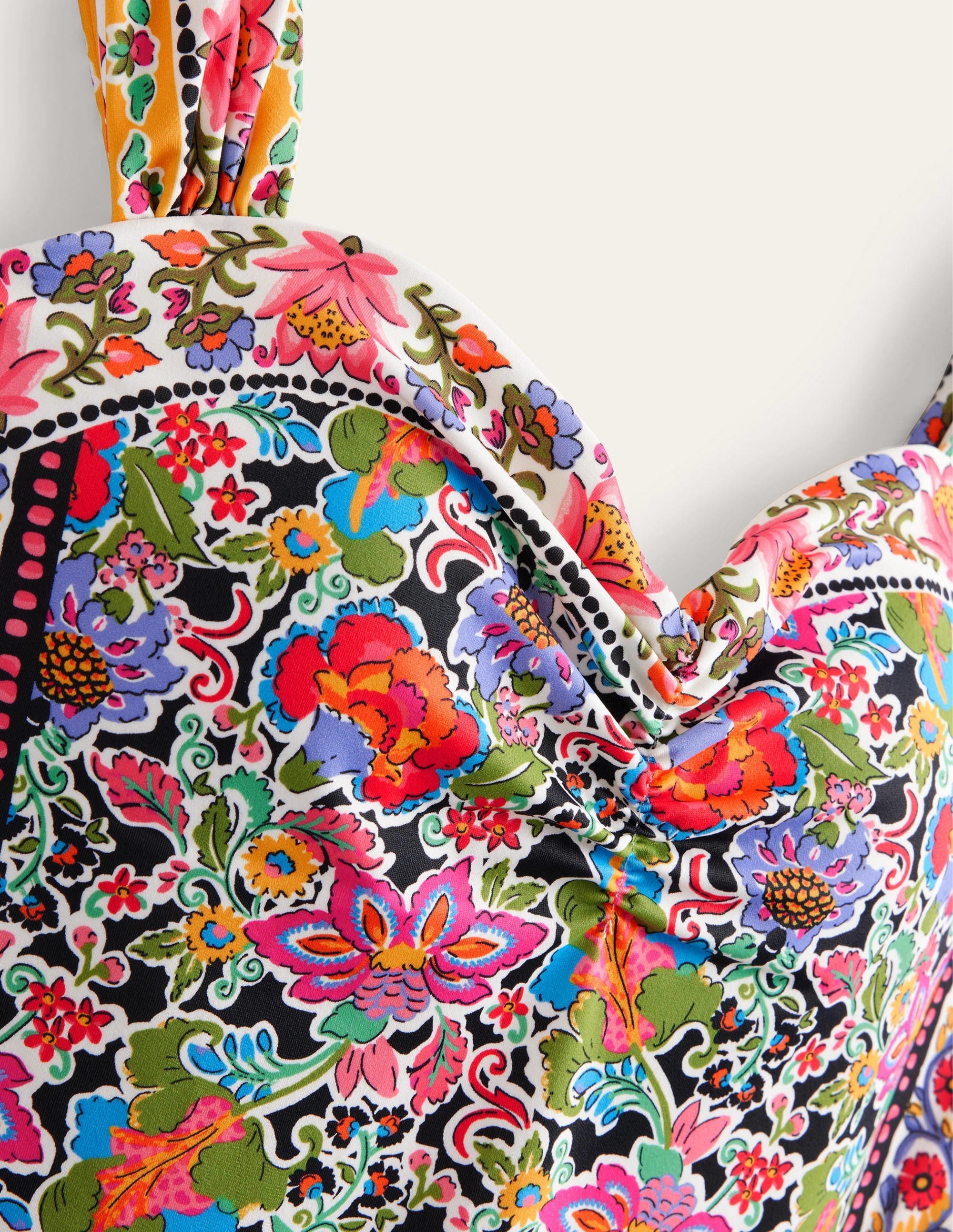 Pleated Sweetheart Swimsuit-Multi, Carnation Garden - Image 8
