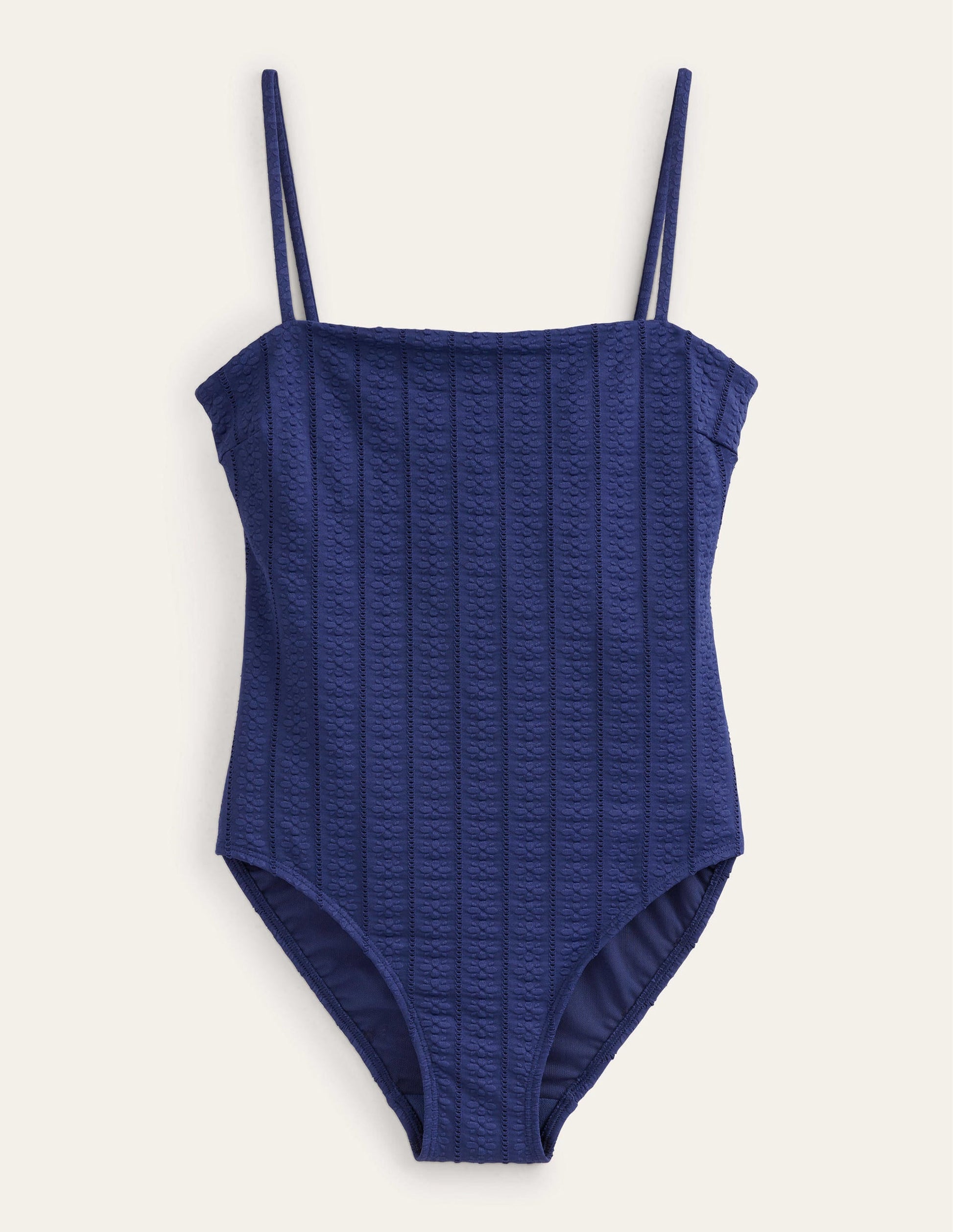 Skinny Strap Swimsuit-Navy Texture-5