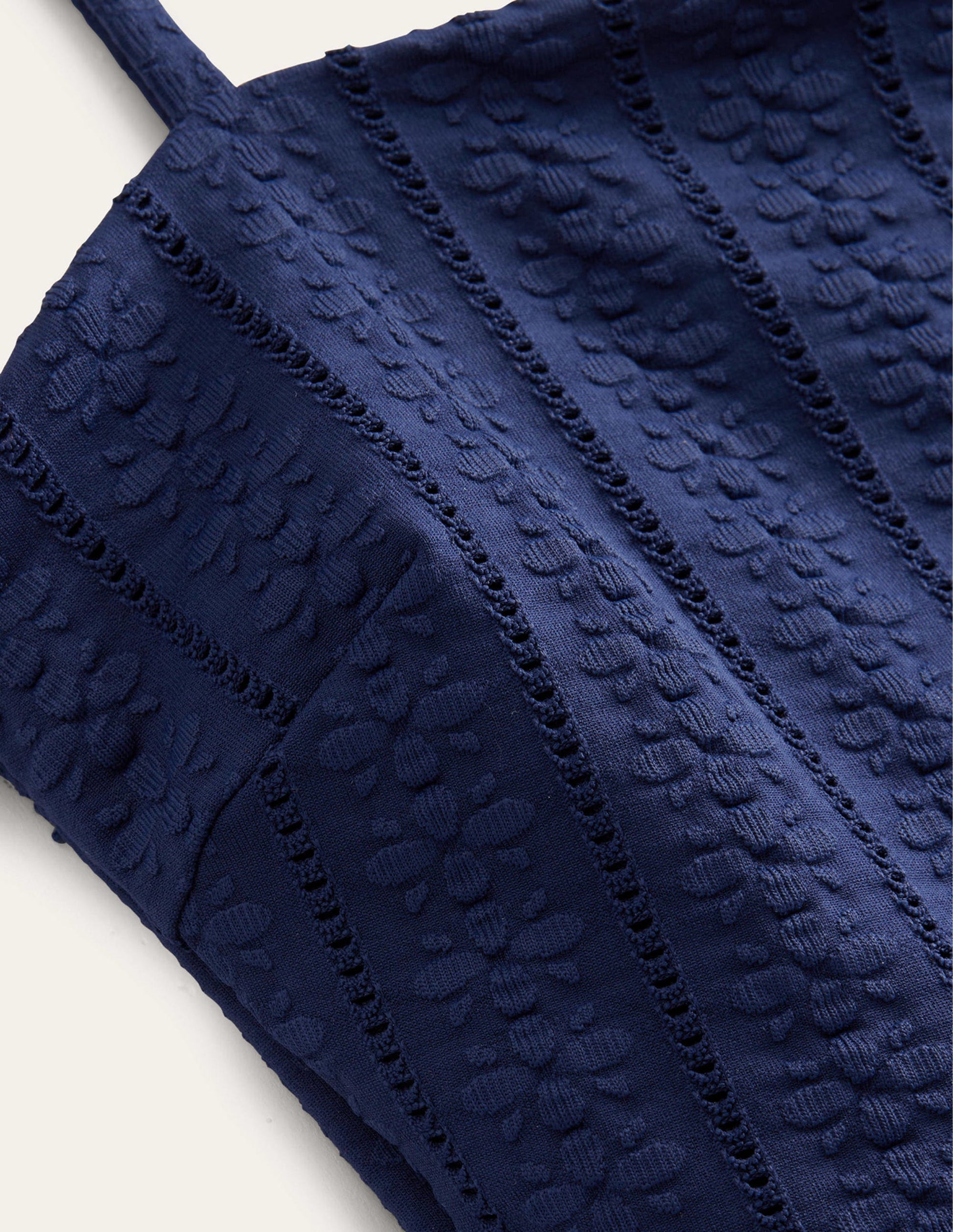 Skinny Strap Swimsuit-Navy Texture-6