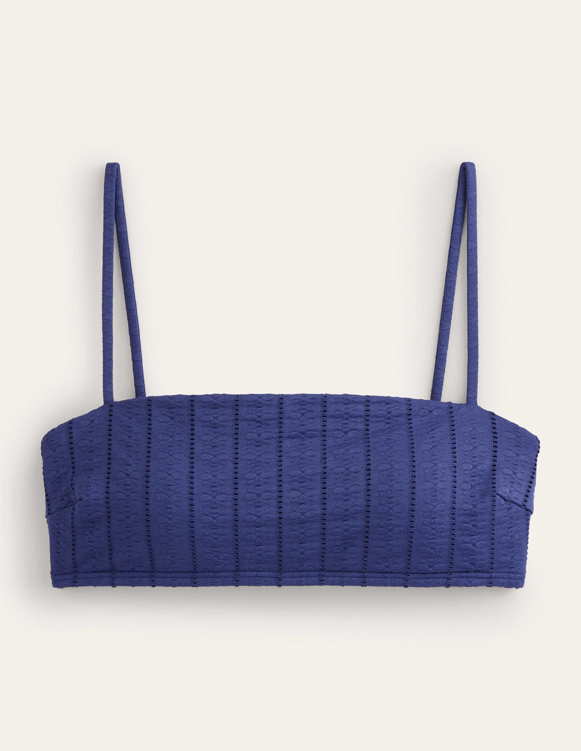 Skinny Strap Bikini Top-Navy Texture - Image 5