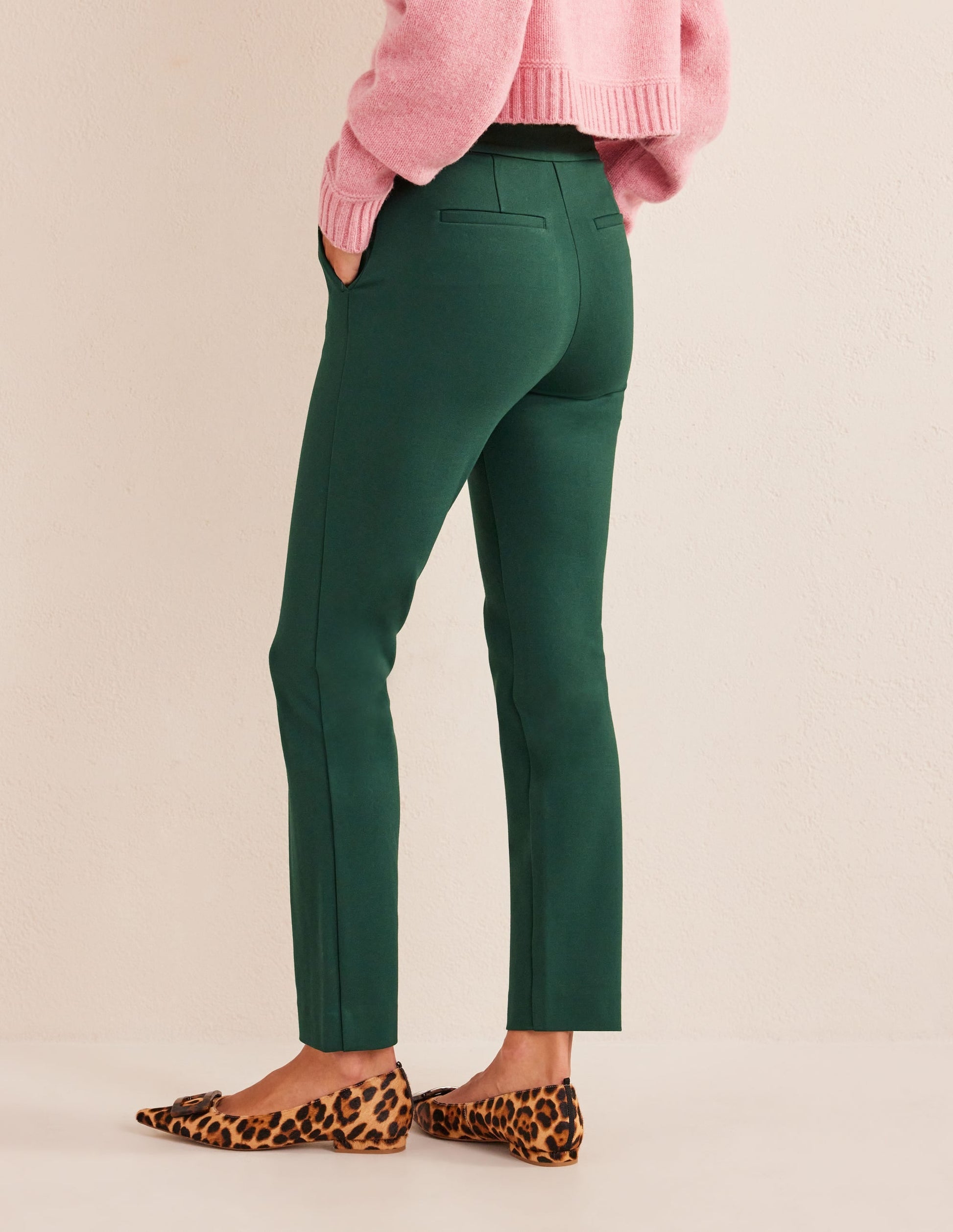 Hampshire 7/8 Ponte Trousers-Emerald Night-3
