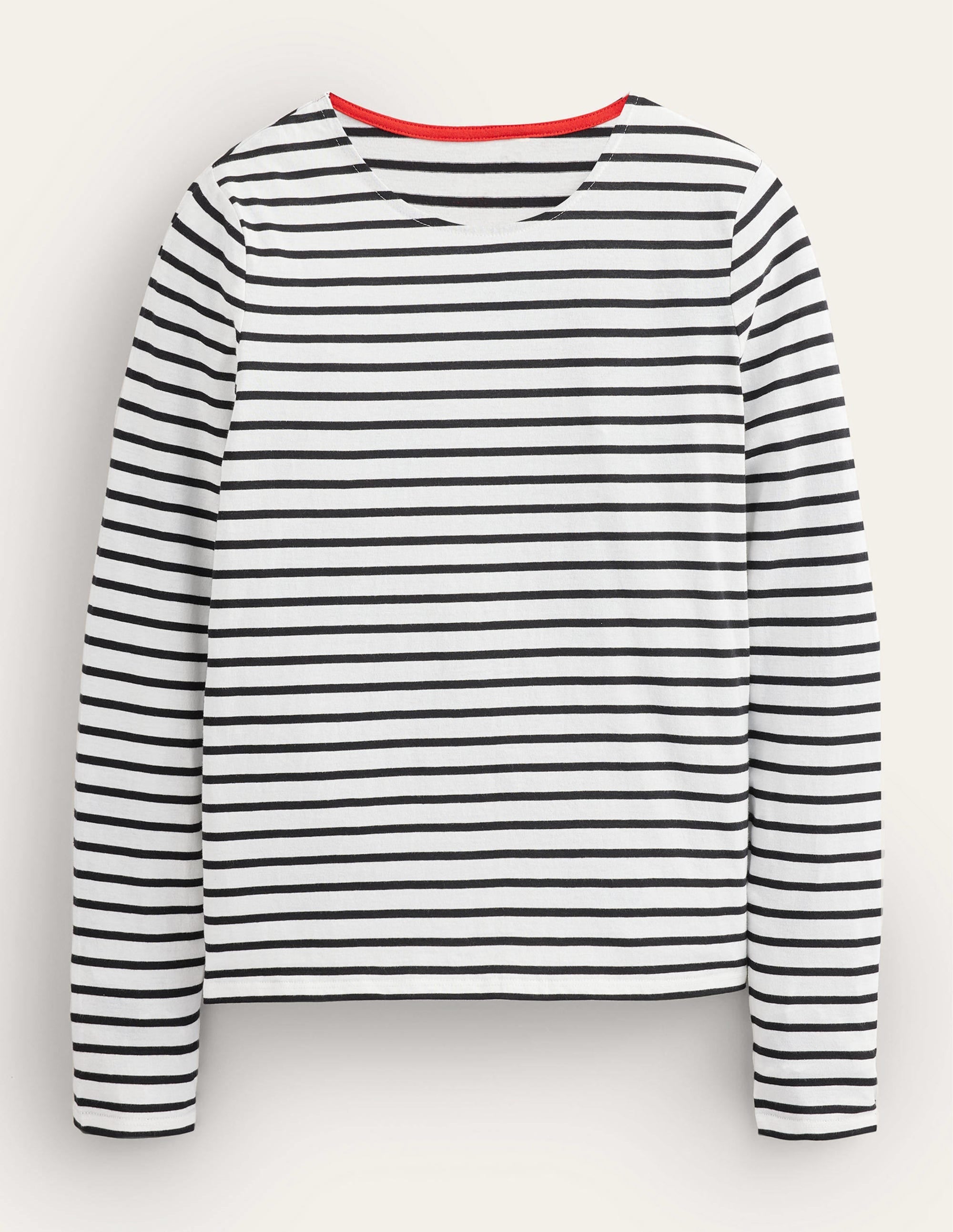 Bea Long Sleeve Breton-Ivory, Black - Image 5