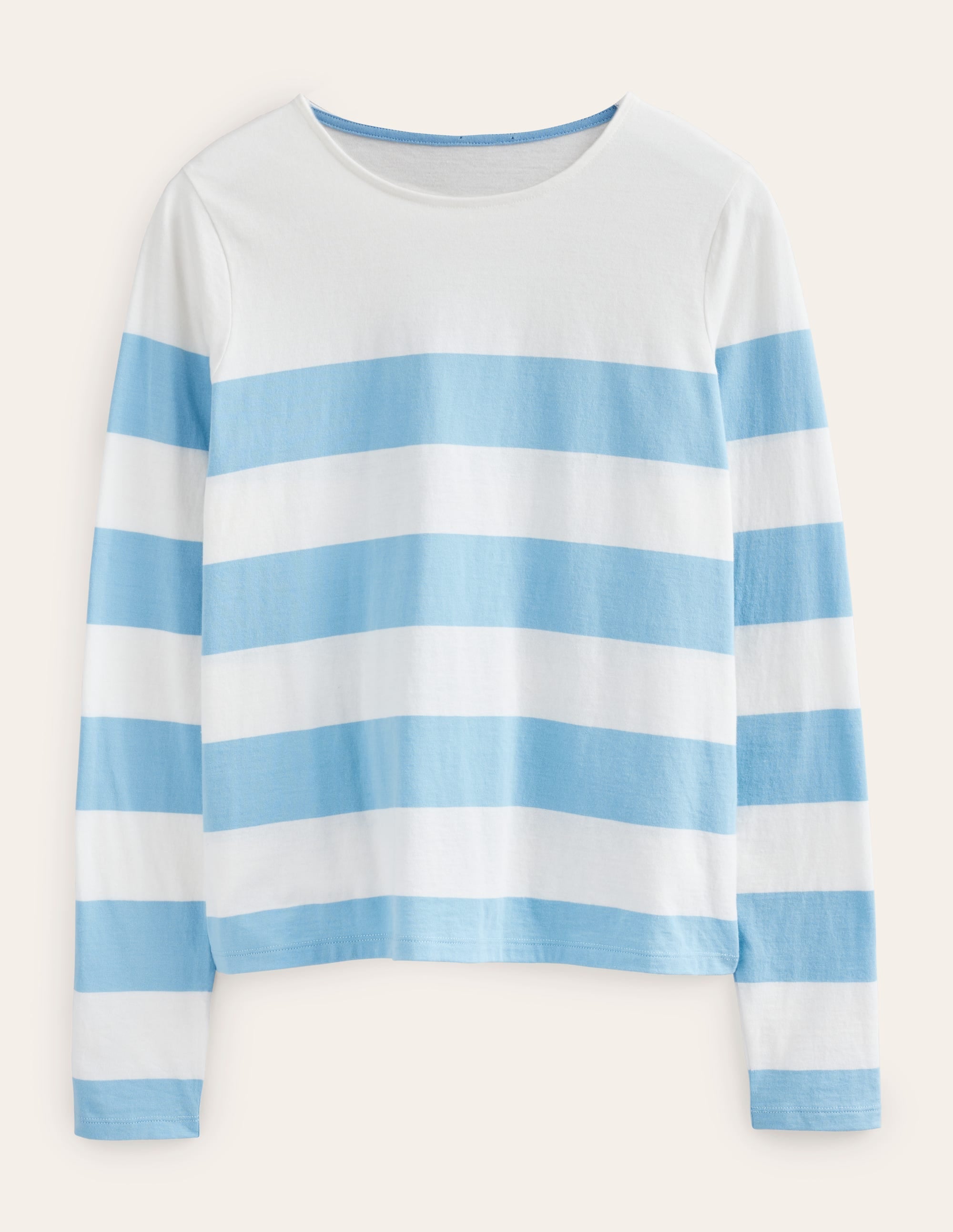 Bea Long Sleeve Breton-Linseed and Ivory Wide Stripe - Image 5