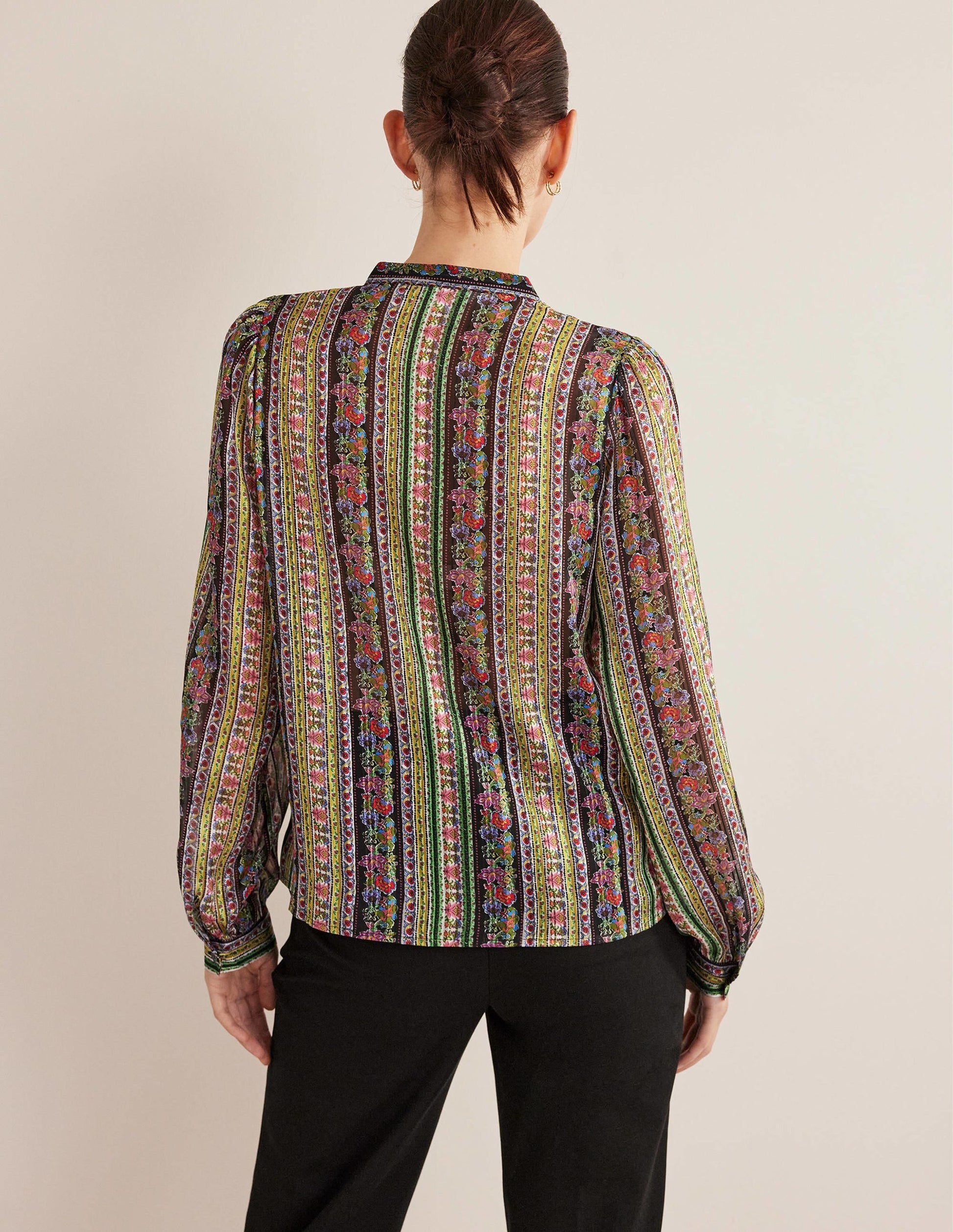 Ruffle Printed Shirt-Multi, Carnation Bloom-3