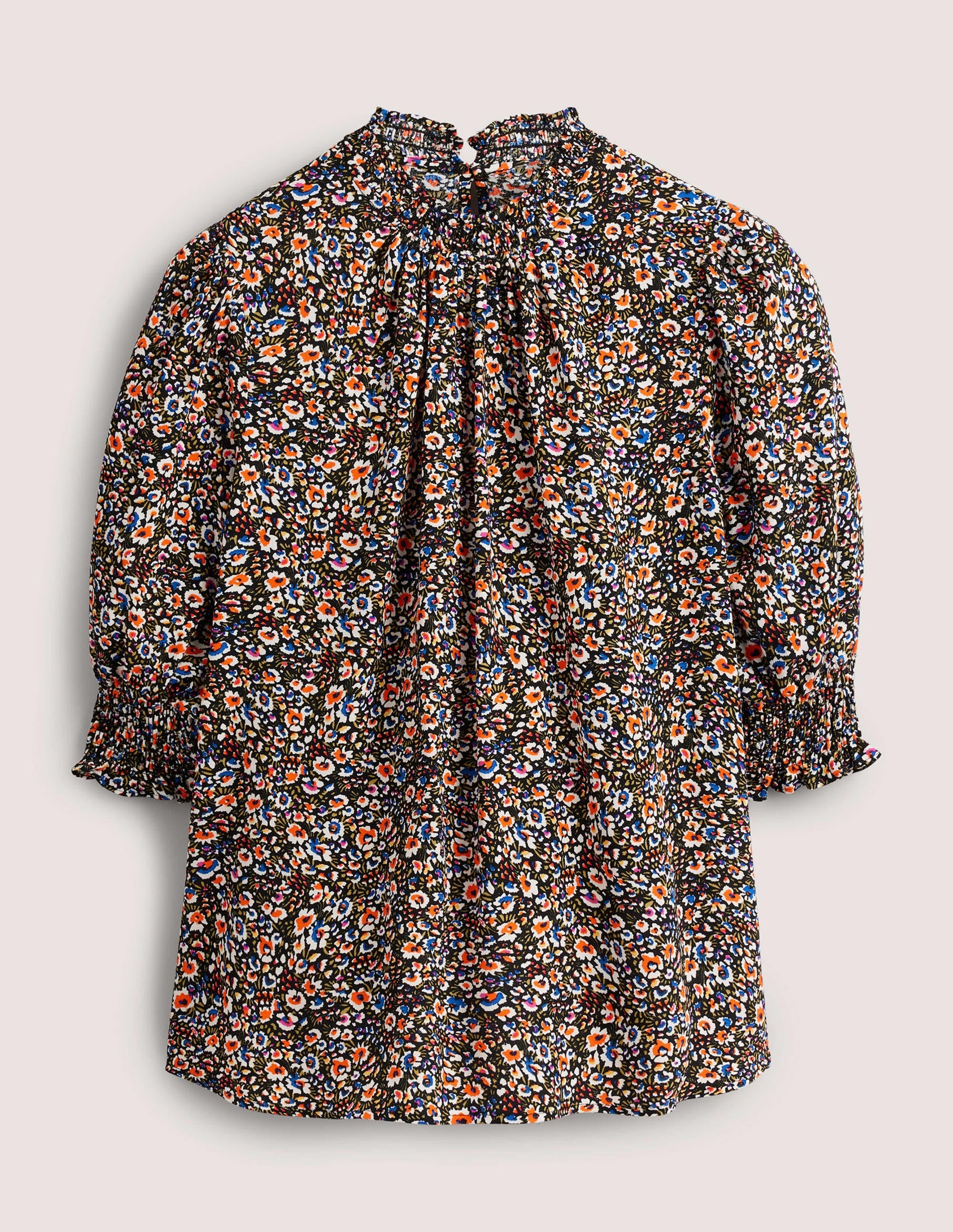 Smocked Detail Printed Top-Multi, Eden Bloom - Image 6