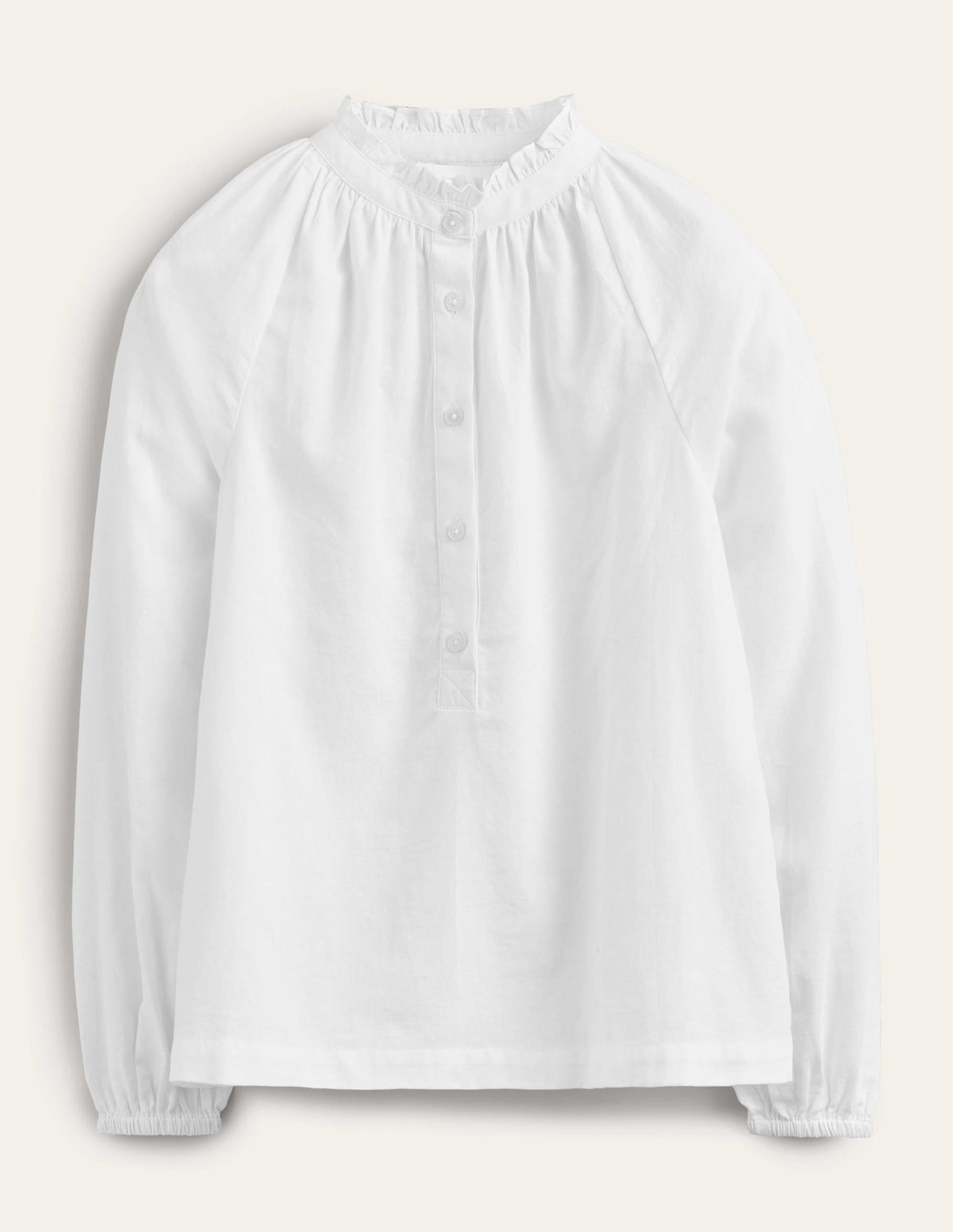 Everyday Cotton Popover Shirt-White-5