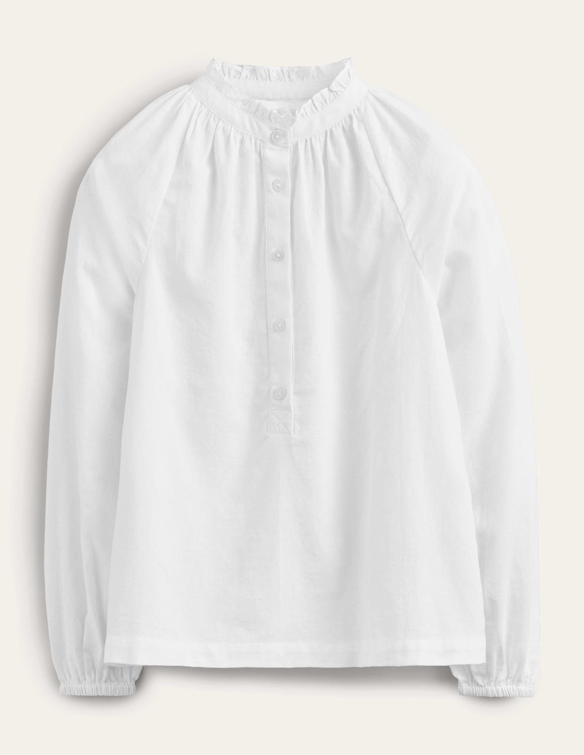 Everyday Cotton Popover Shirt-White - Image 5