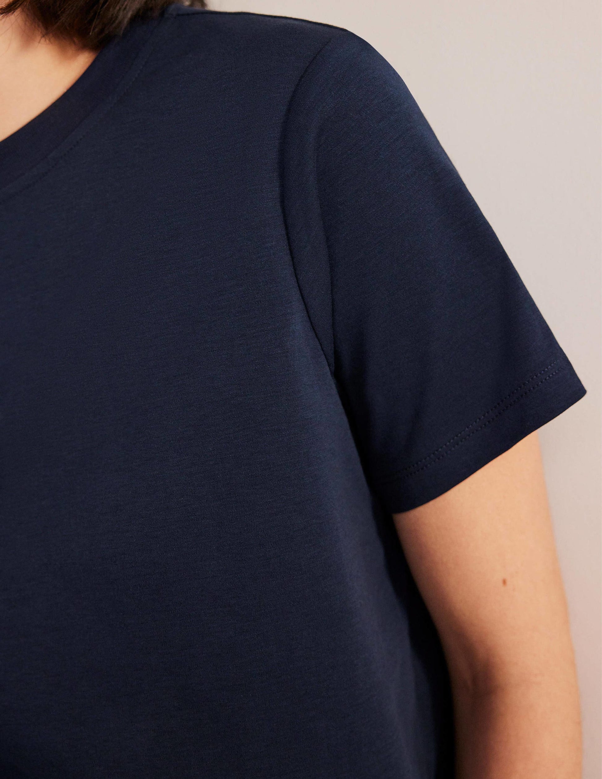 Perfect Cotton T-Shirt-Navy-2