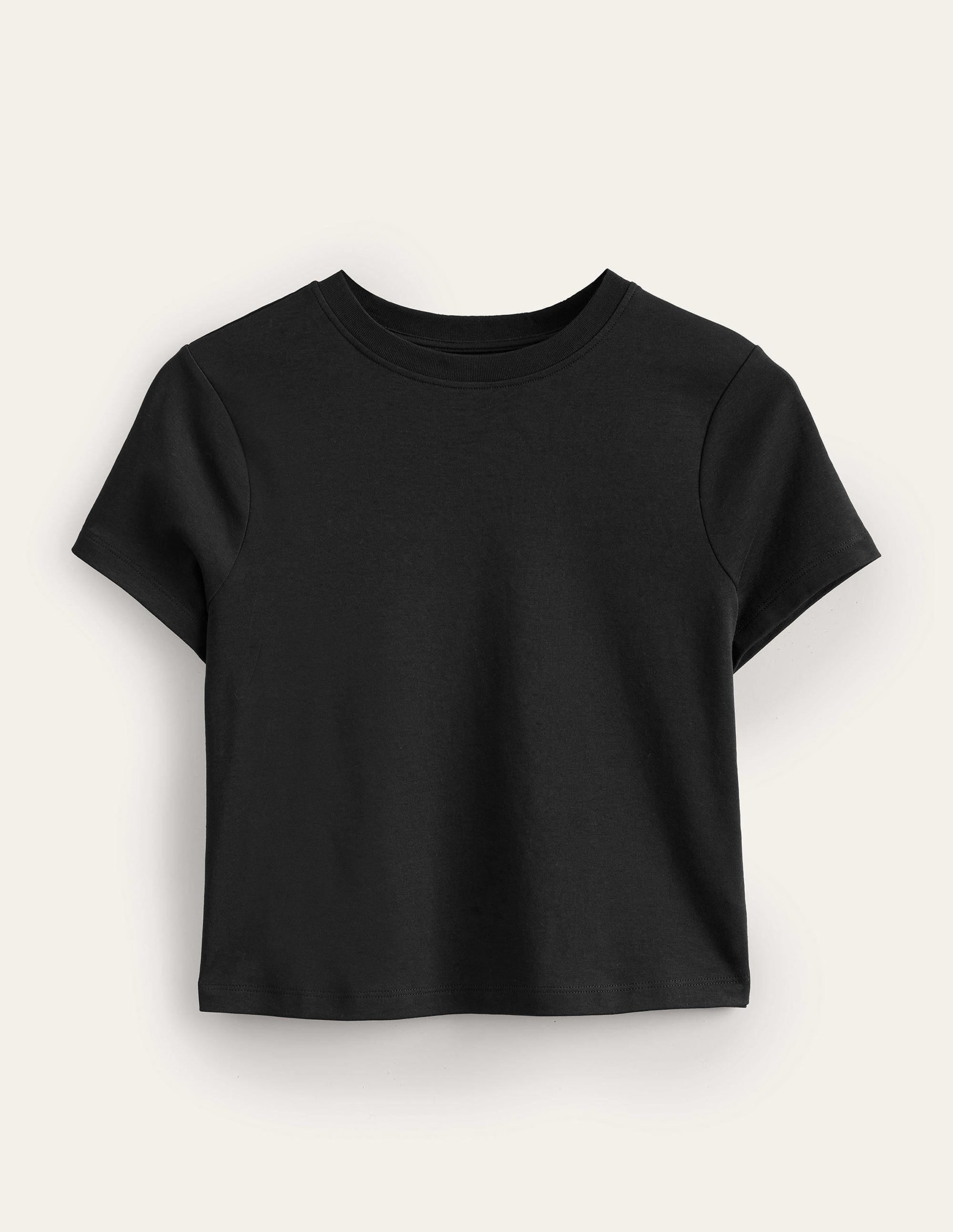 Perfect Cotton Cropped T-Shirt-Black - Image 6