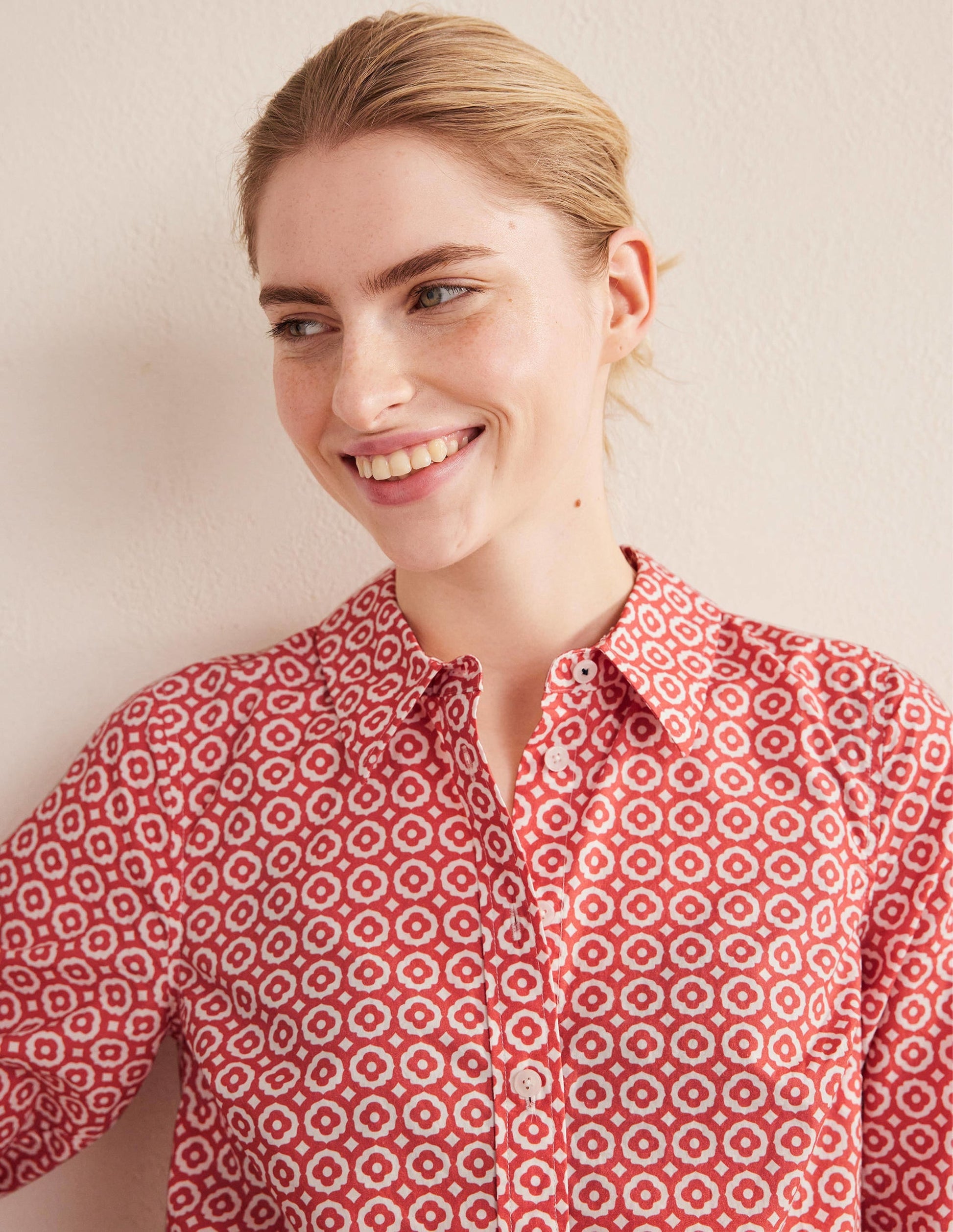 Straight Cotton Shirt-Faded Rose, Diamond Pop-2